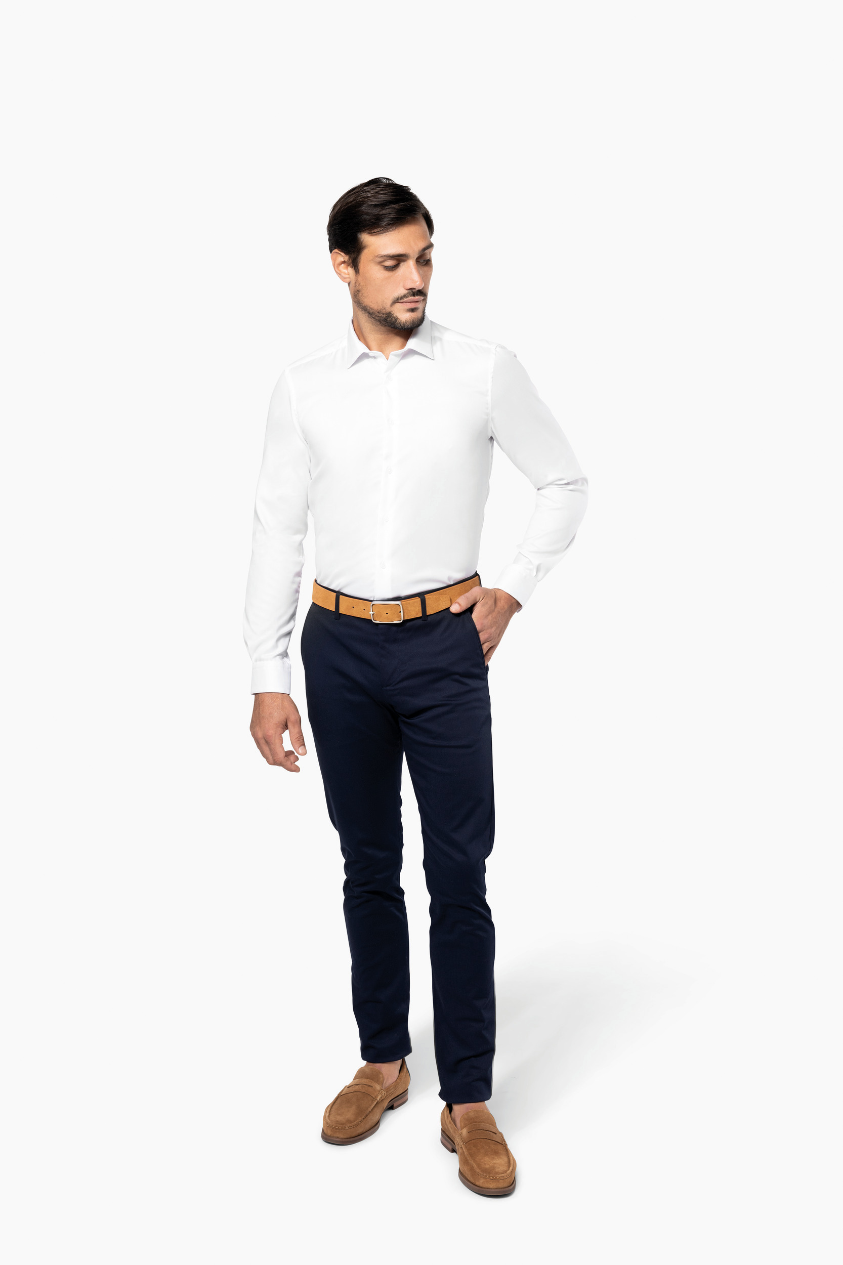 Miniature 4 pour Chemise Oxford pinpoint manches longues homme