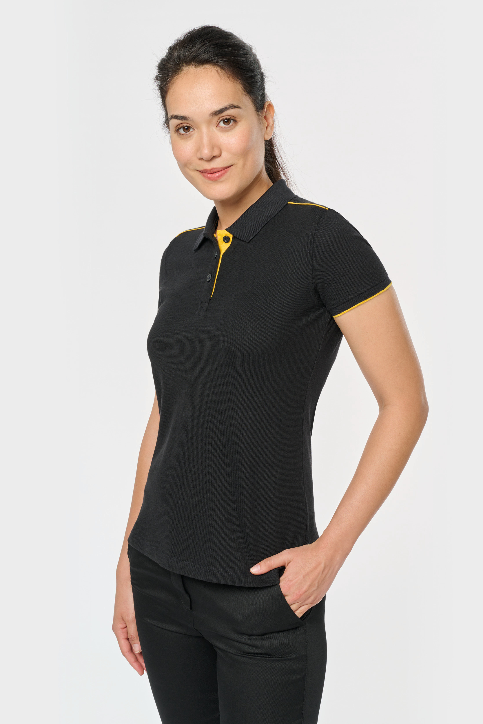 Miniature 3 pour Polo Day To Day contrasté manches courtes femme