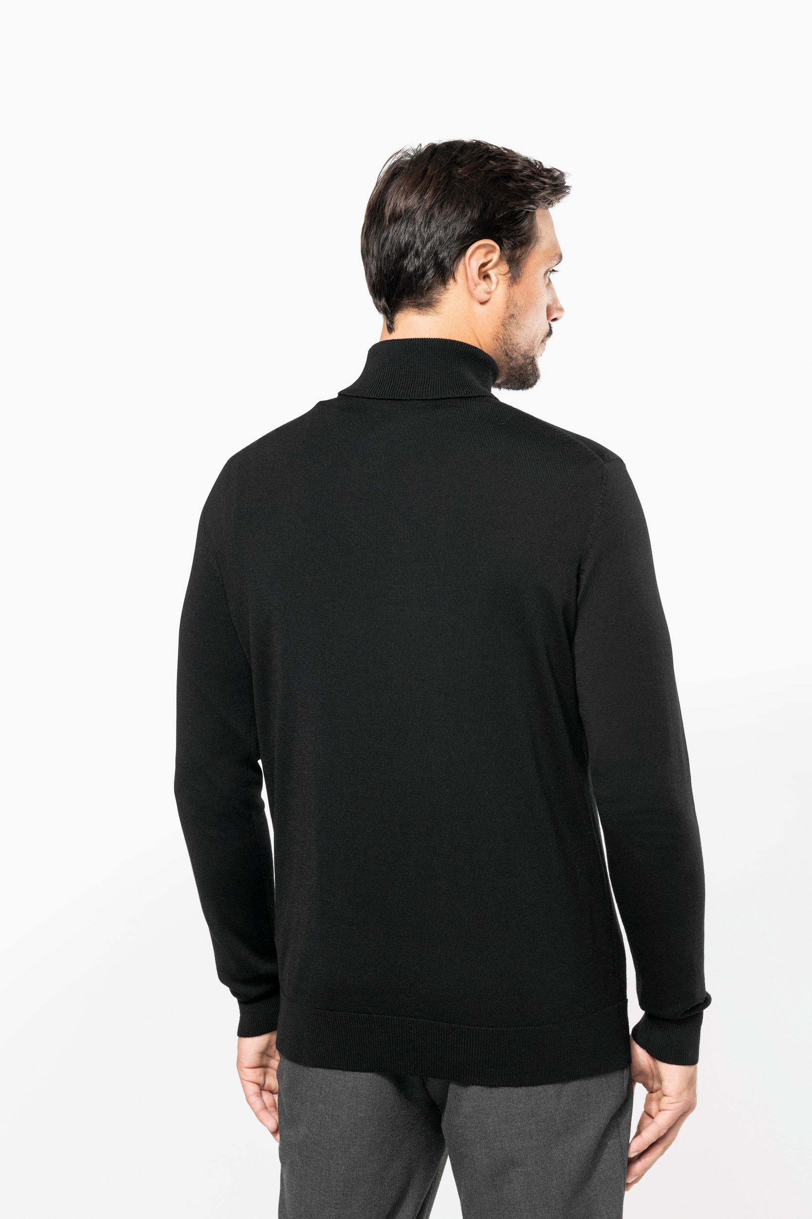 Miniature 2 pour Pull Mérinos col roulé homme