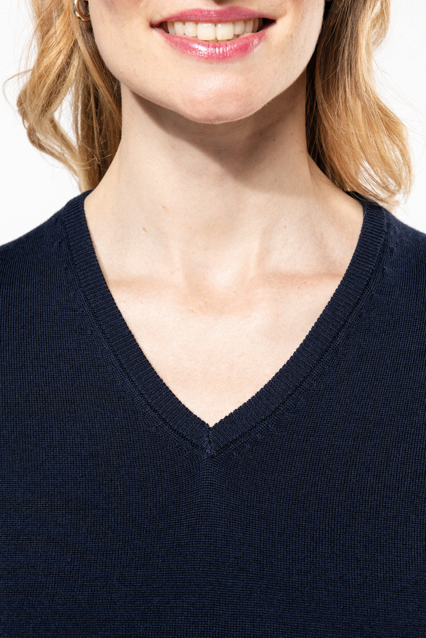 Miniature 10 pour Pull Mérinos col V femme