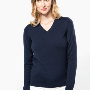 Visuel Pull Mérinos col V femme