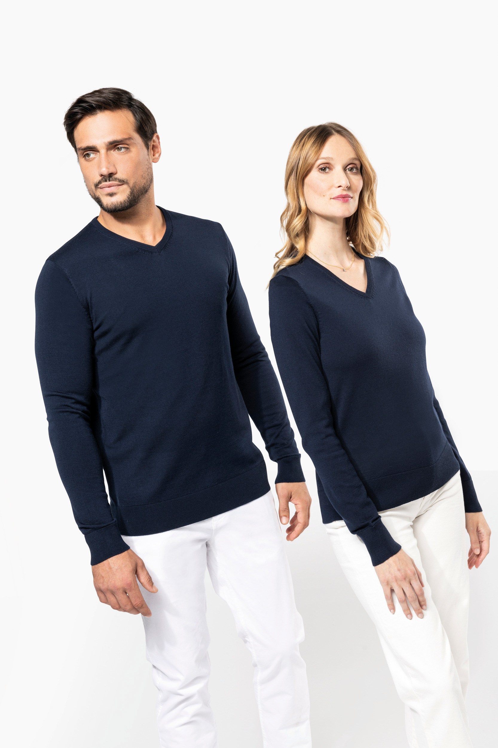 Miniature 10 pour Pull Mérinos col V homme