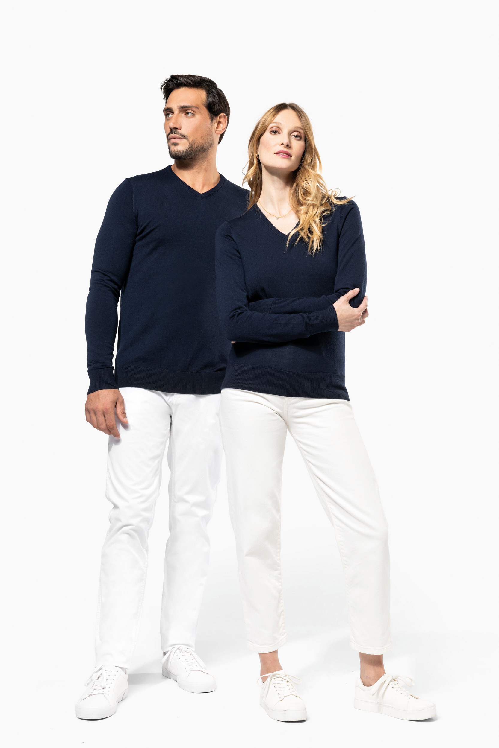 Miniature 11 pour Pull Mérinos col V homme