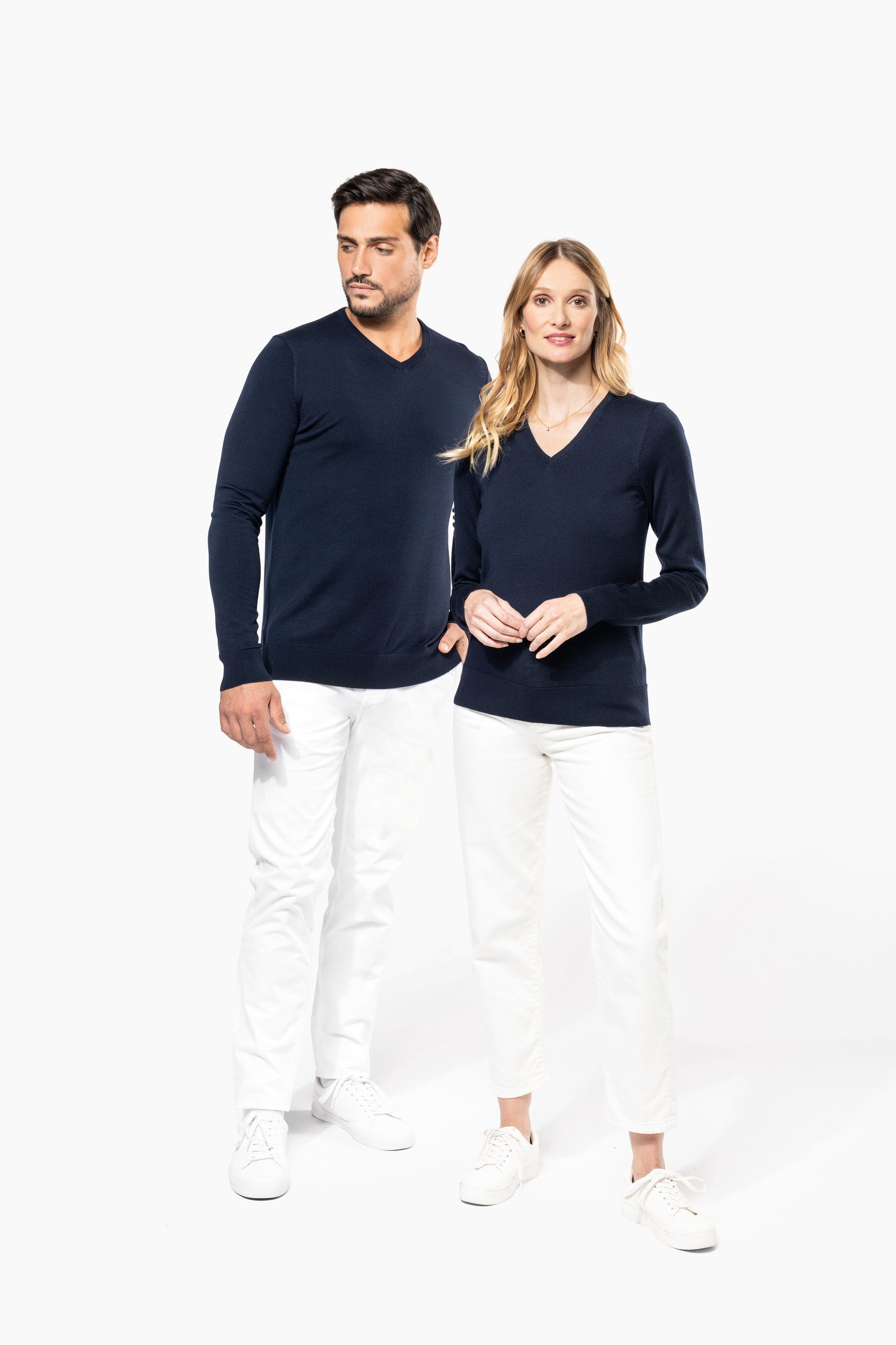 Miniature 12 pour Pull Mérinos col V homme