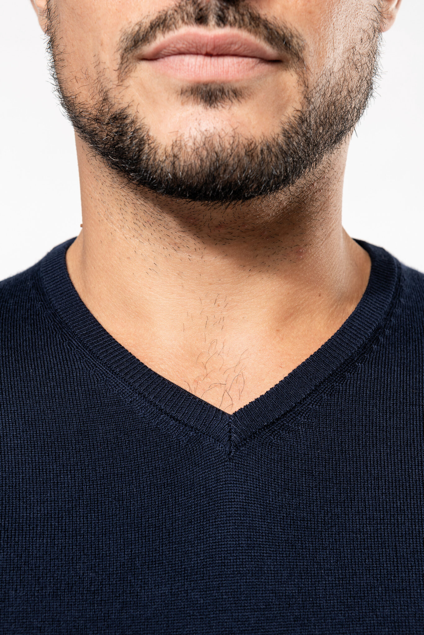 Miniature 6 pour Pull Mérinos col V homme