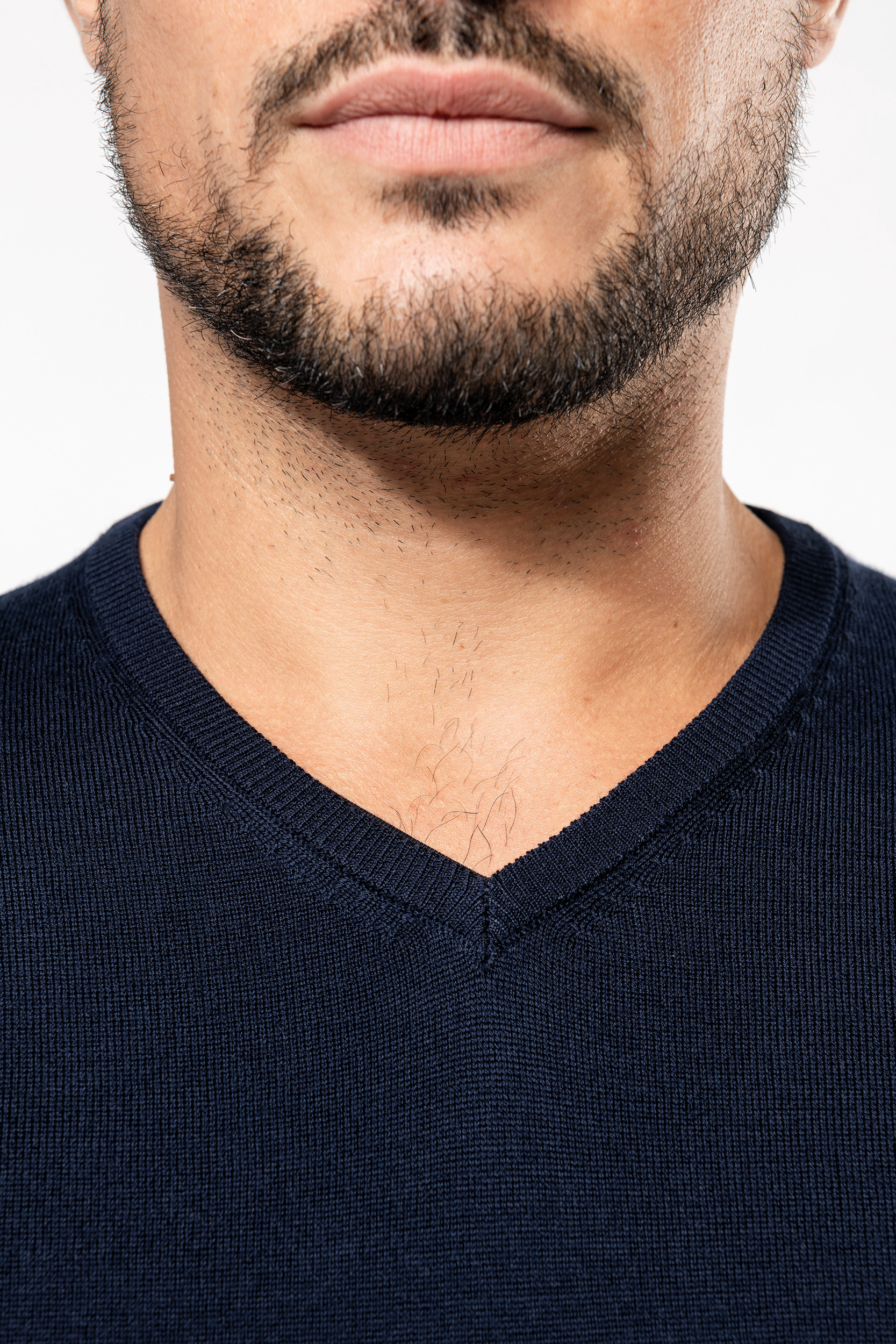 Miniature 6 pour Pull Mérinos col V homme