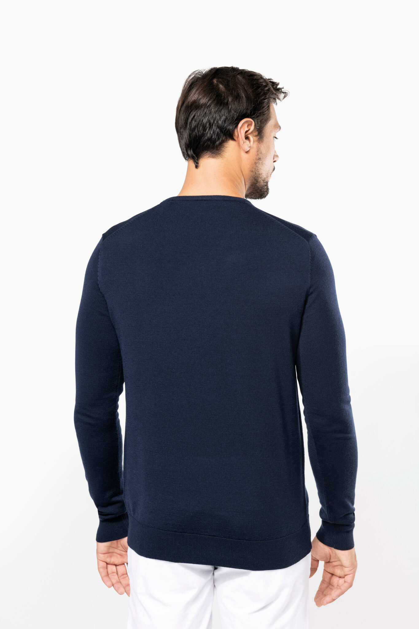 Miniature 2 pour Pull Mérinos col V homme