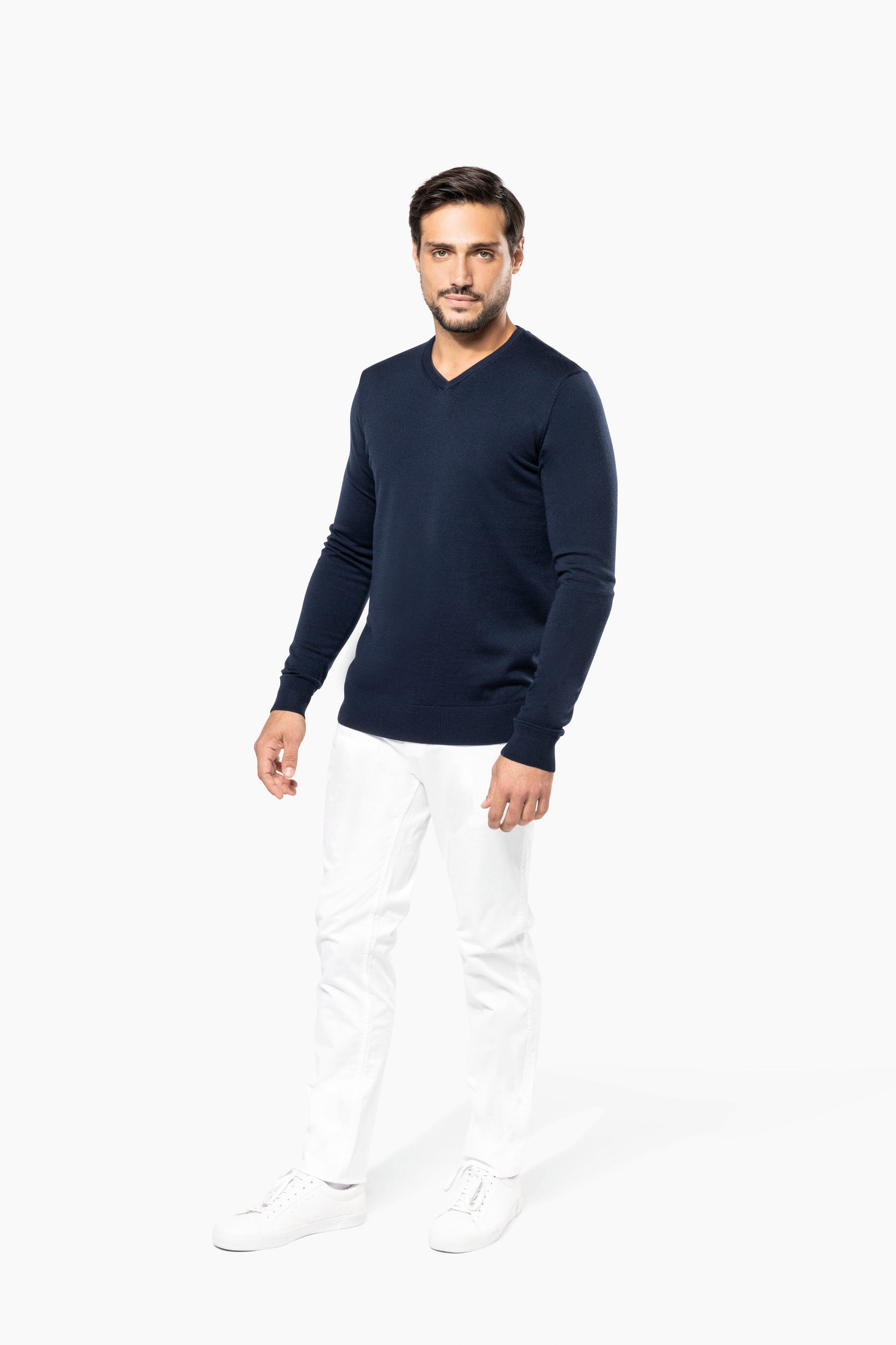 Miniature 5 pour Pull Mérinos col V homme
