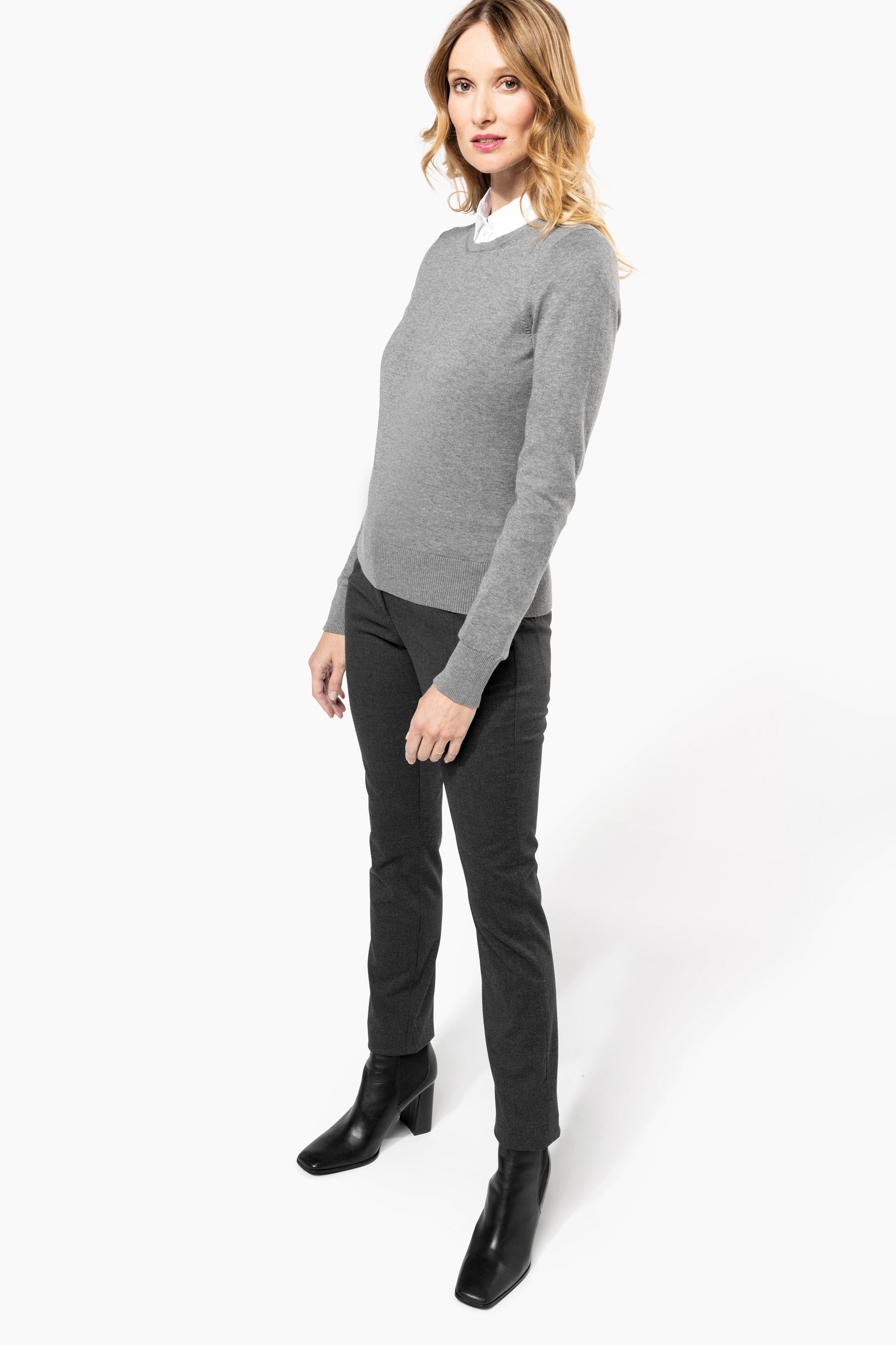 Miniature 5 pour Pull Supima® col rond  femme