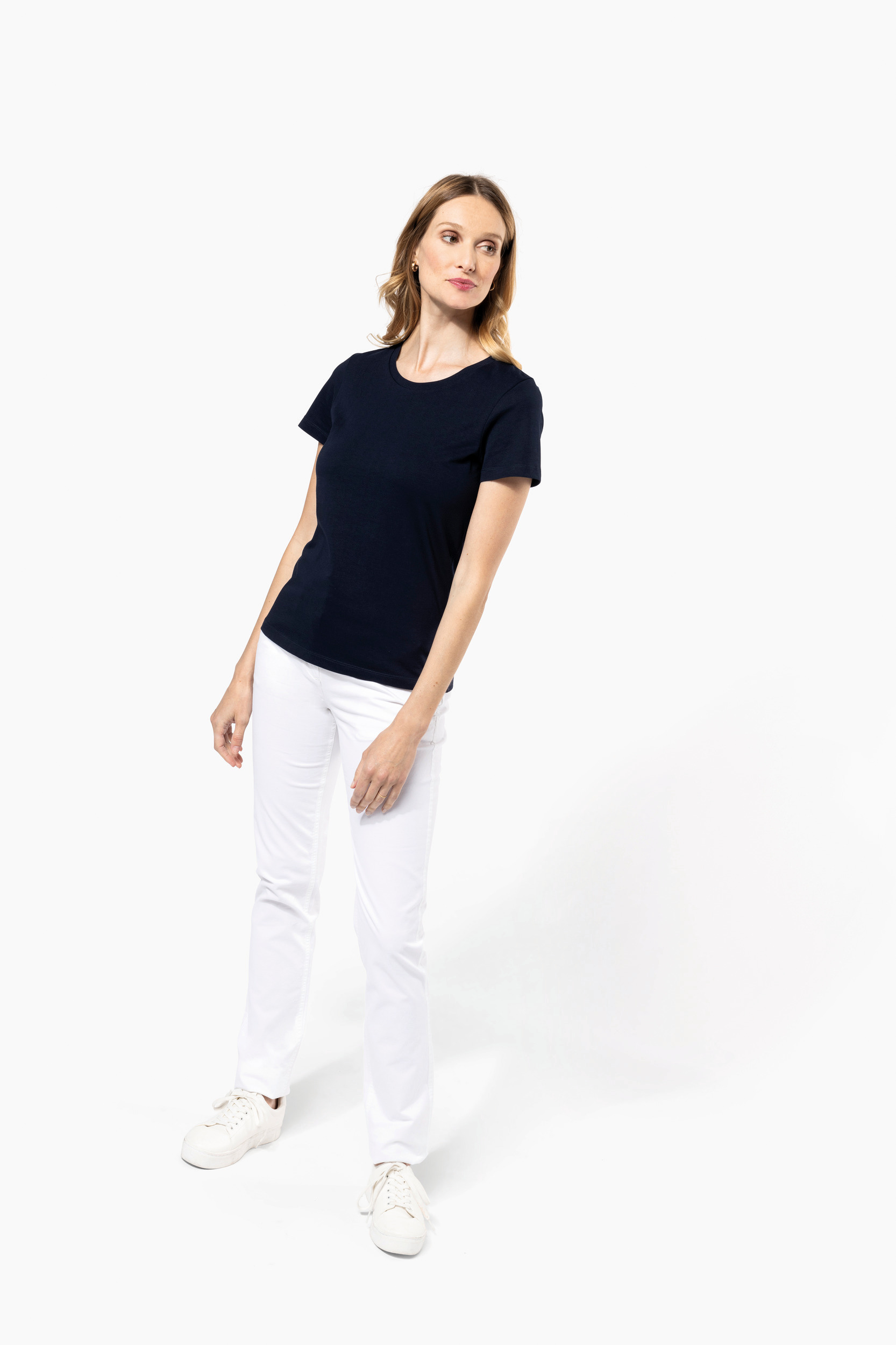 Miniature 5 pour T-shirt Supima® col rond manches courtes femme