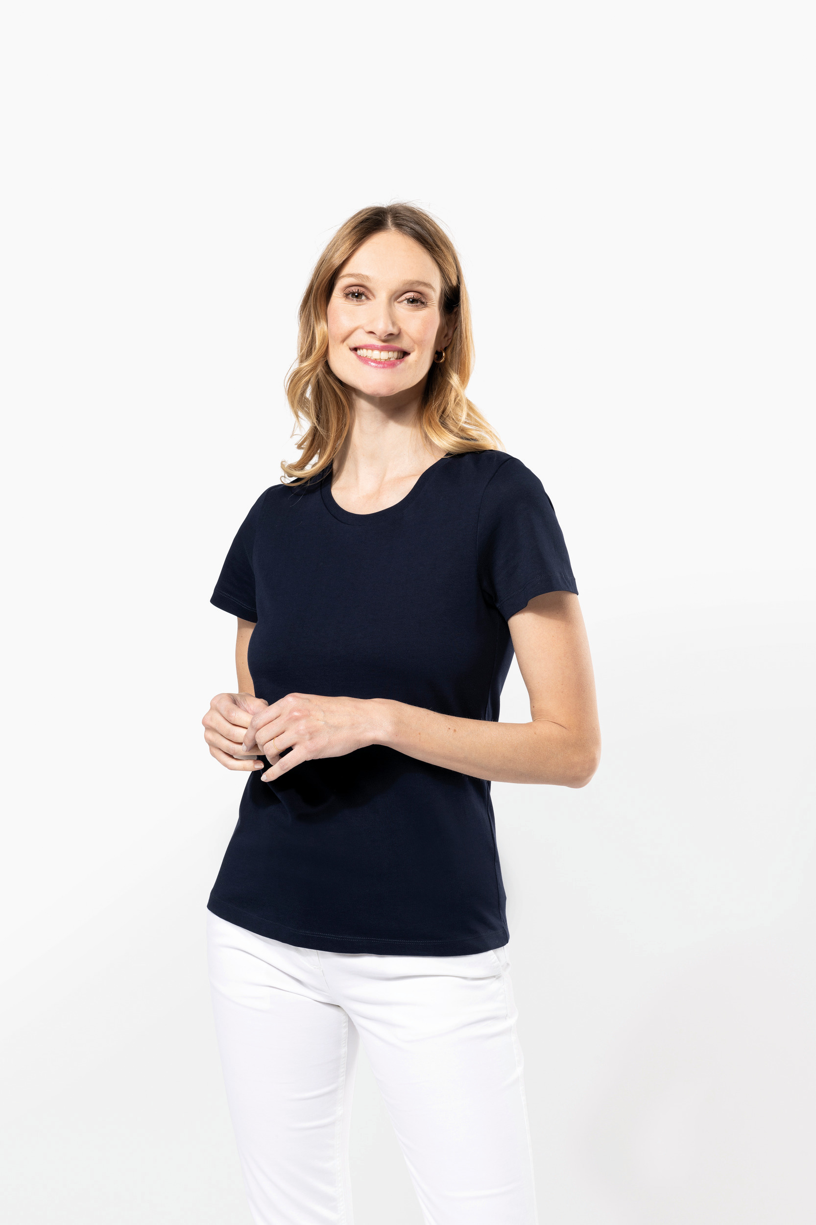Miniature 3 pour T-shirt Supima® col rond manches courtes femme