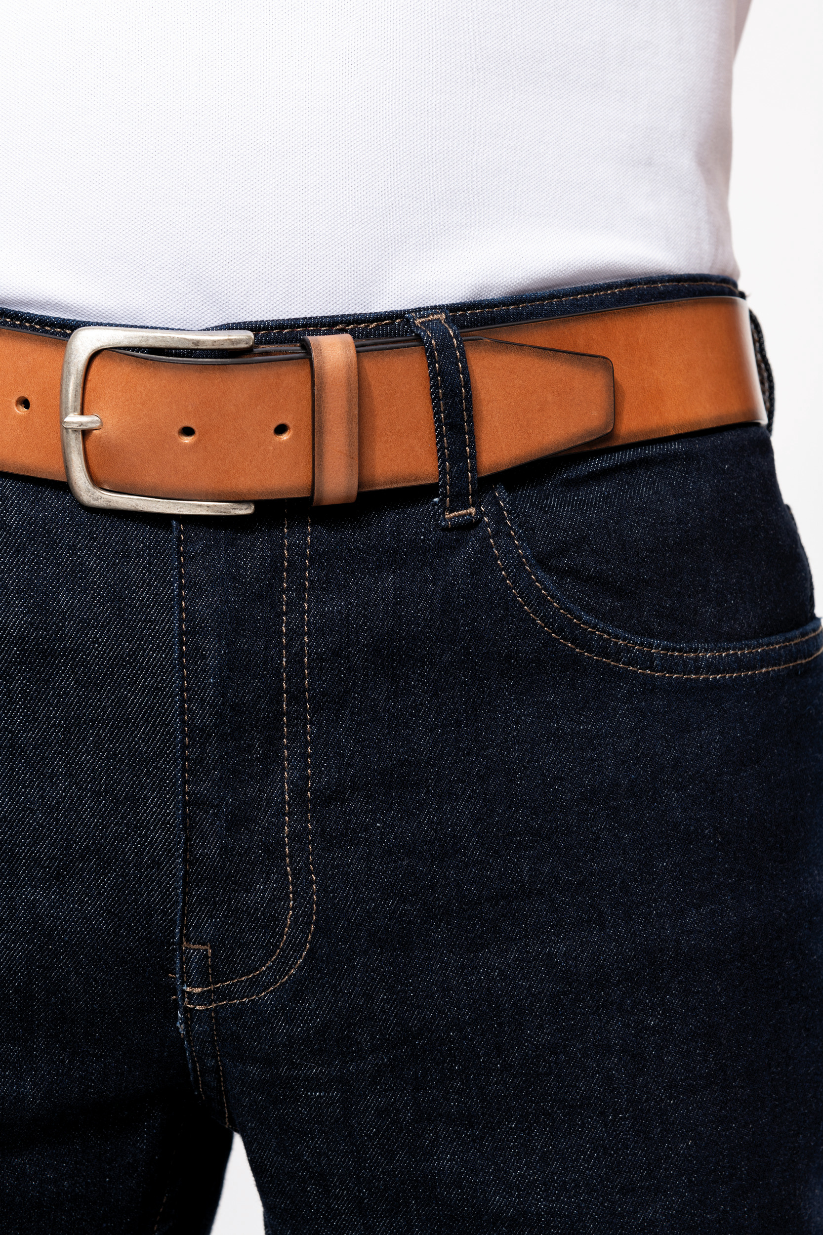 Miniature 5 pour Ceinture vintage cuir homme