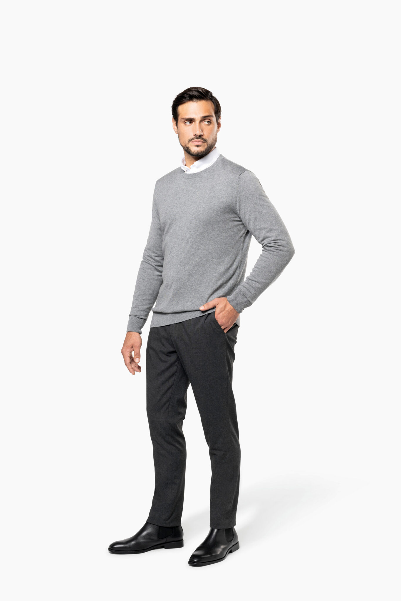 Miniature 5 pour Pull Supima® col rond homme
