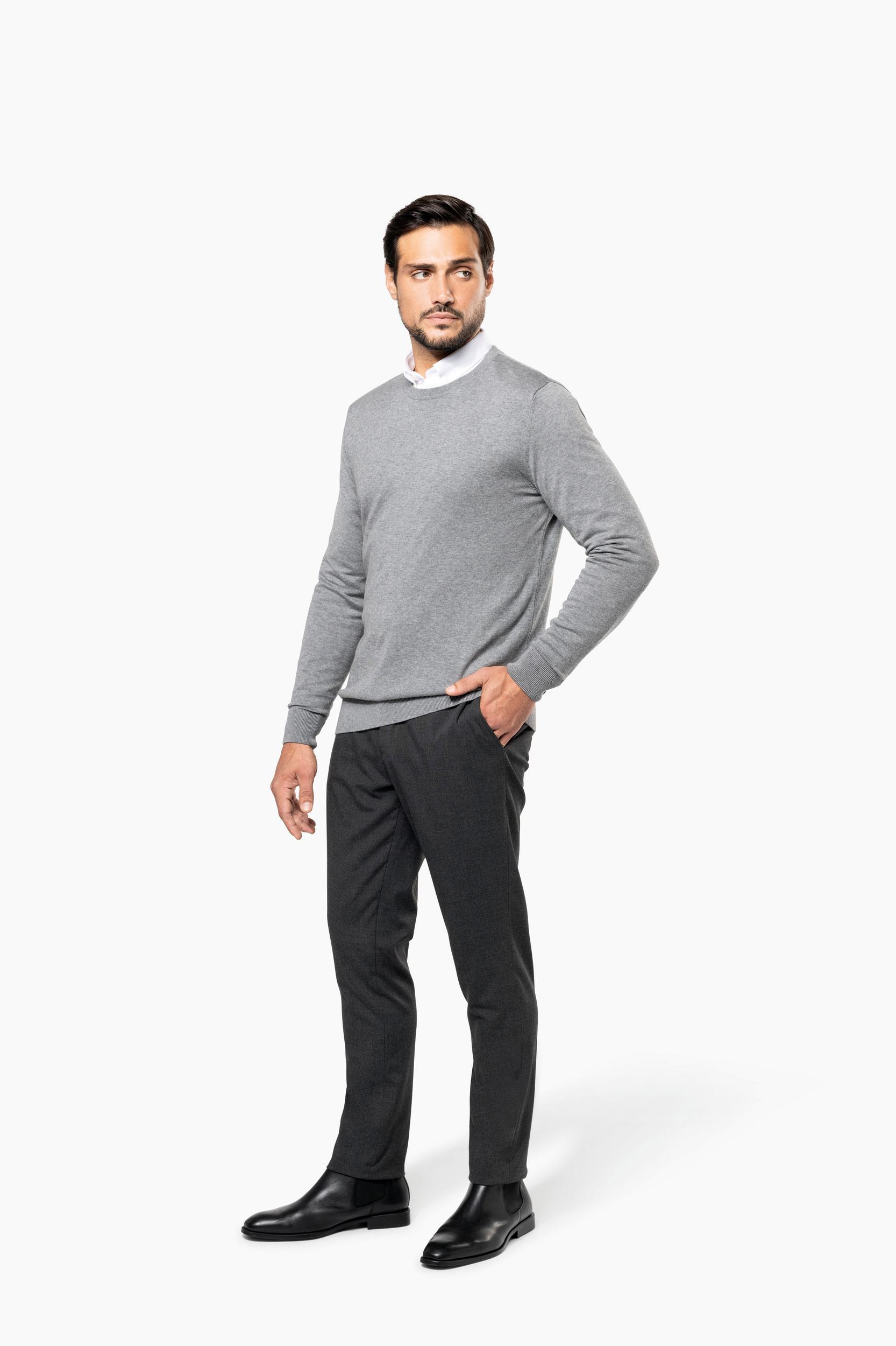 Miniature 5 pour Pull Supima® col rond homme