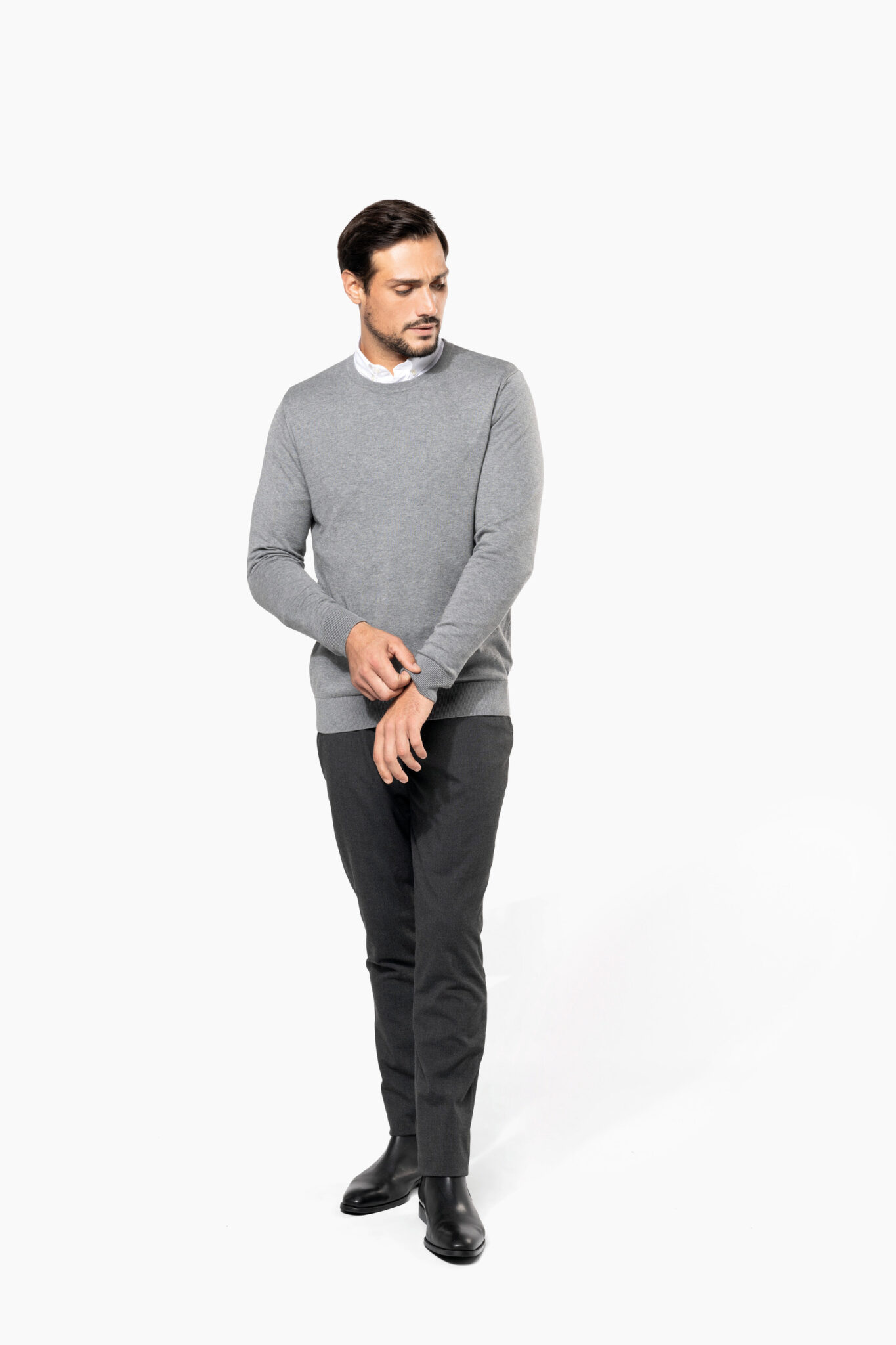 Miniature 4 pour Pull Supima® col rond homme