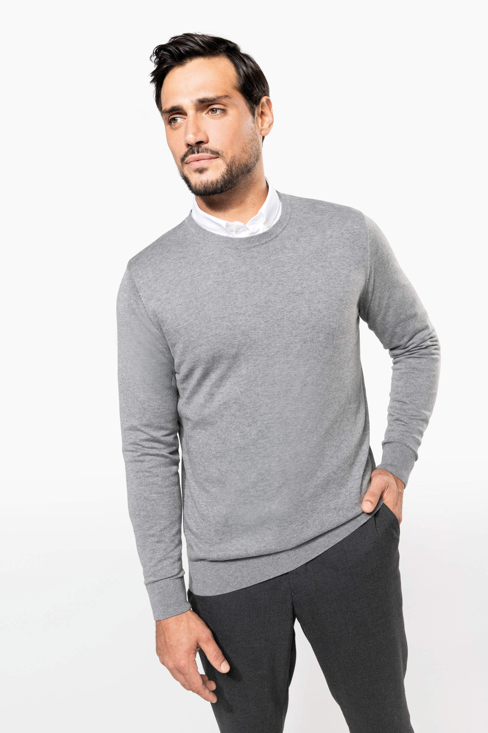 Miniature 3 pour Pull Supima® col rond homme