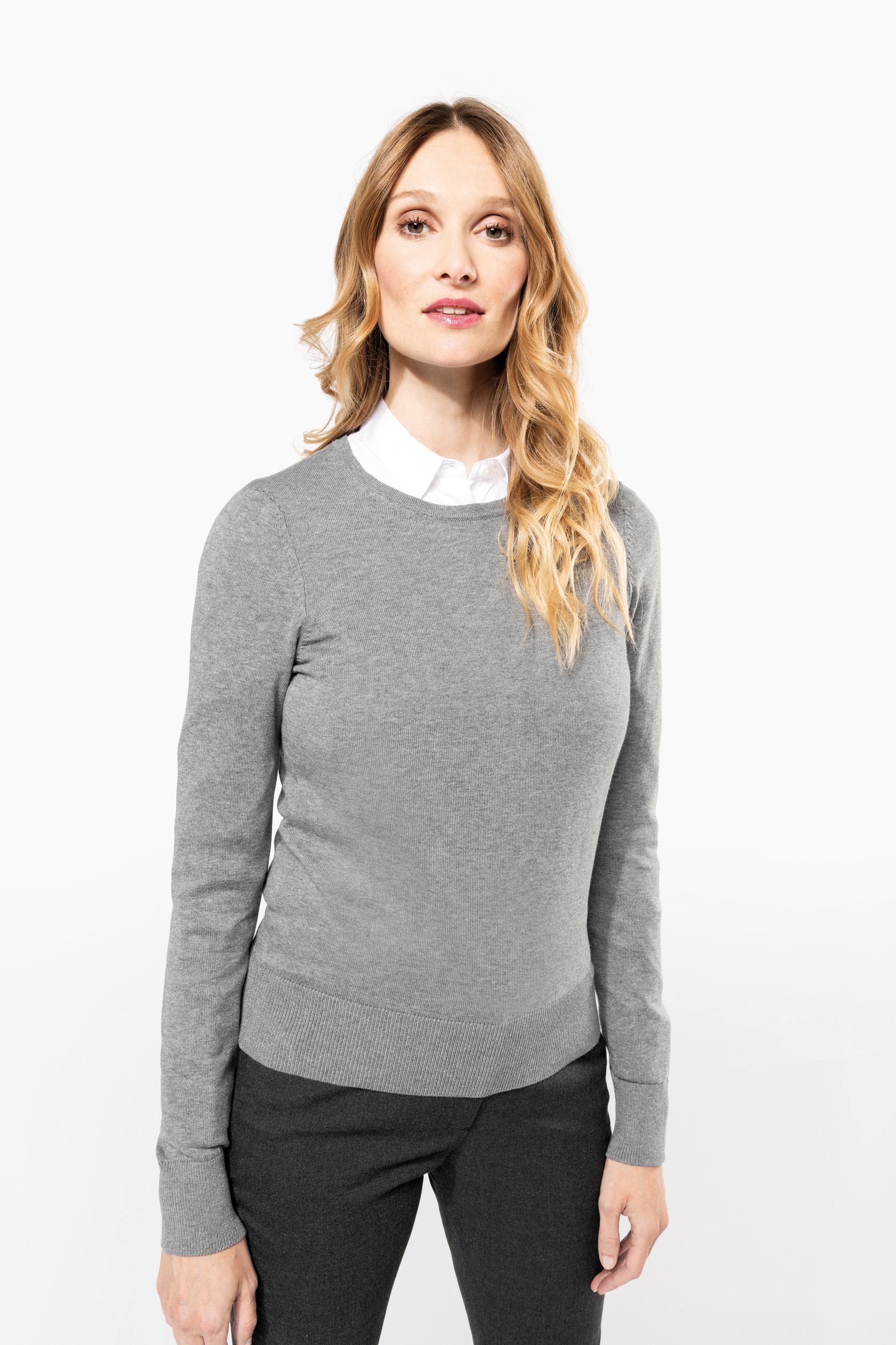 Miniature 1 pour Pull Supima® col rond  femme