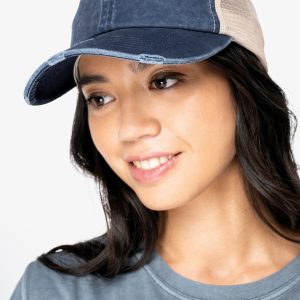 Visuel Casquette trucker écoresponsable  effet déchiré unisexe