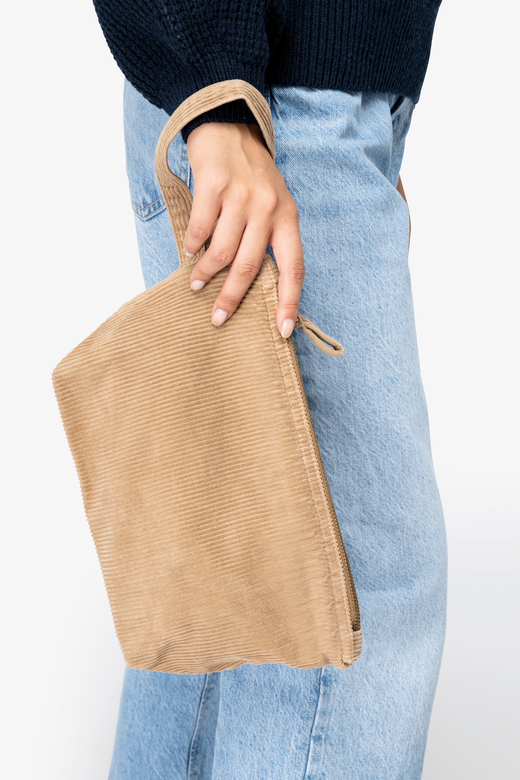 Miniature 1 pour Pochette écoresponsable délavée en velours côtelé