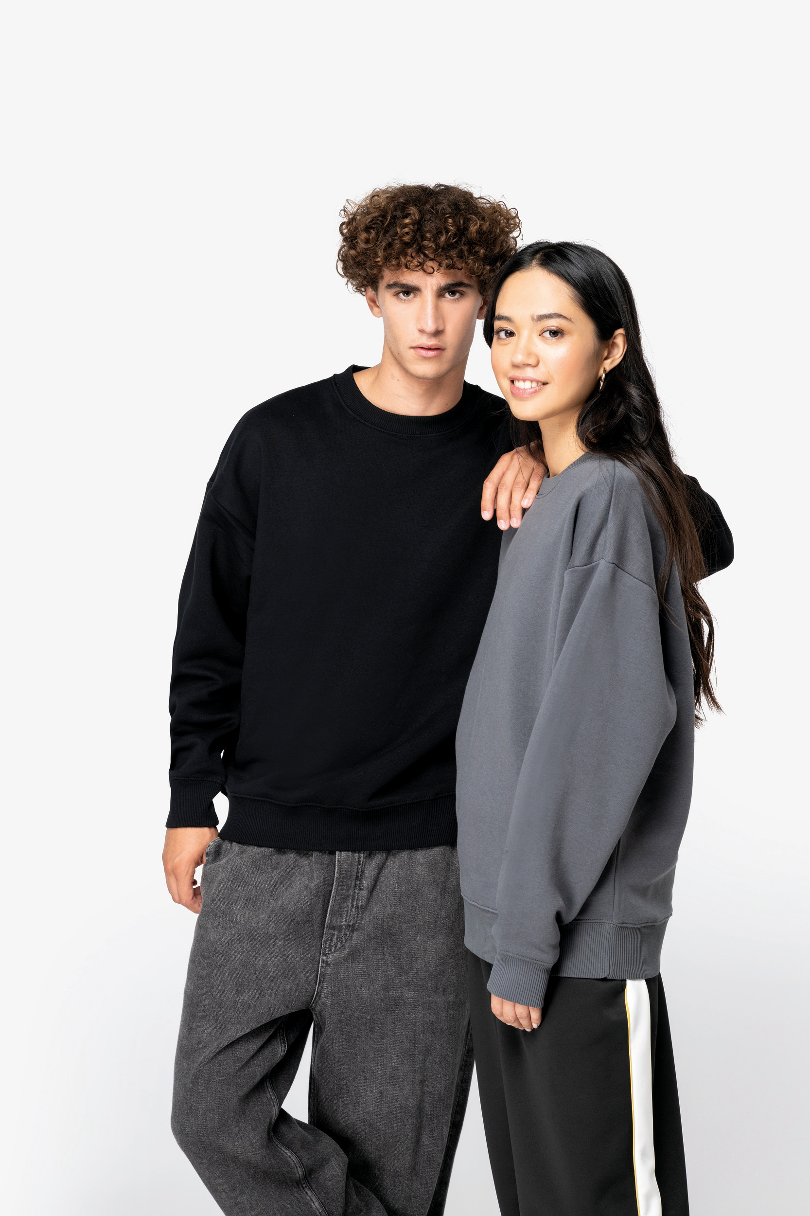 Miniature 3 pour Sweat-shirt écoresponsable à col rond oversize unisexe
