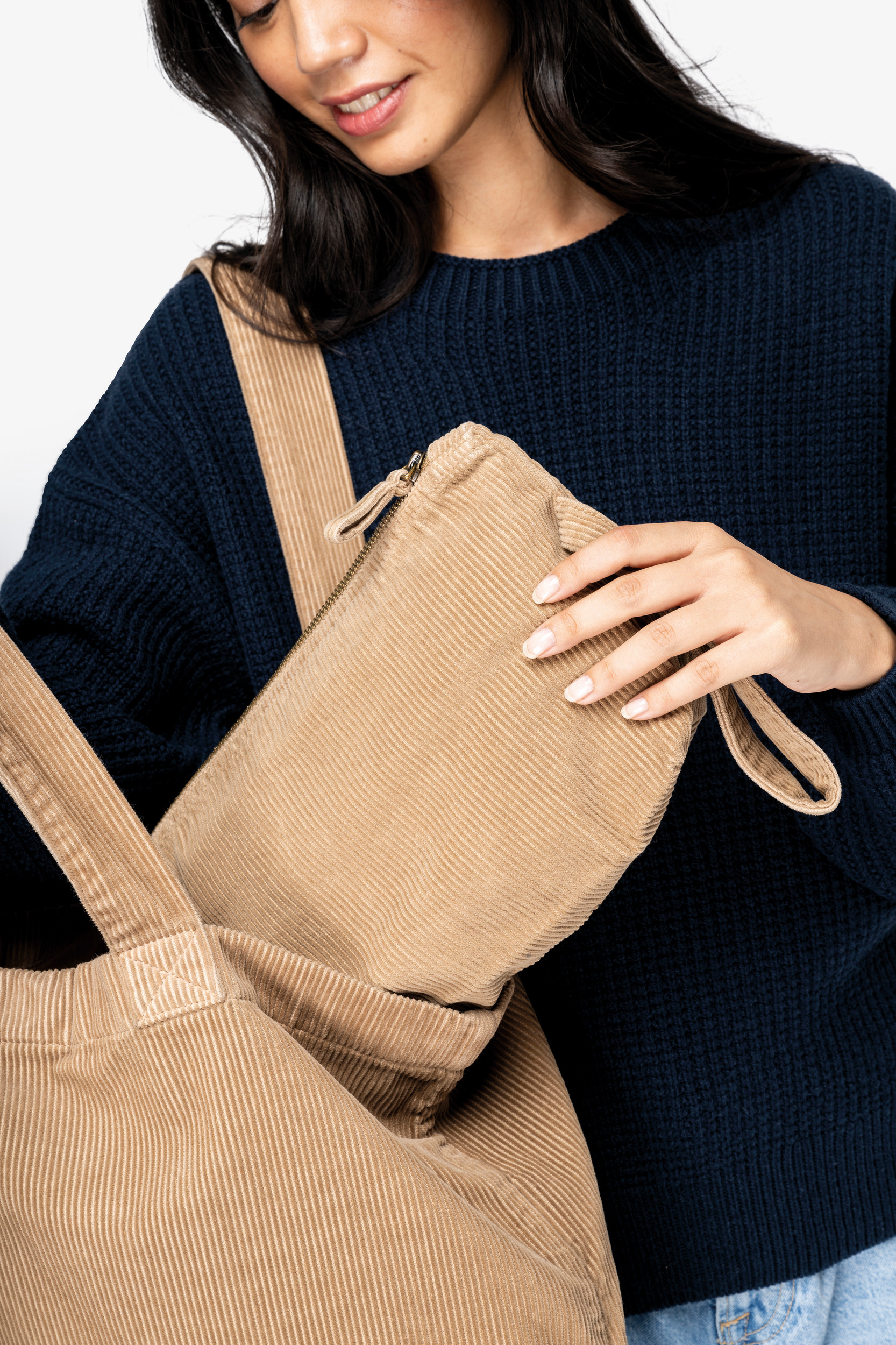 Miniature 3 pour Pochette écoresponsable délavée en velours côtelé