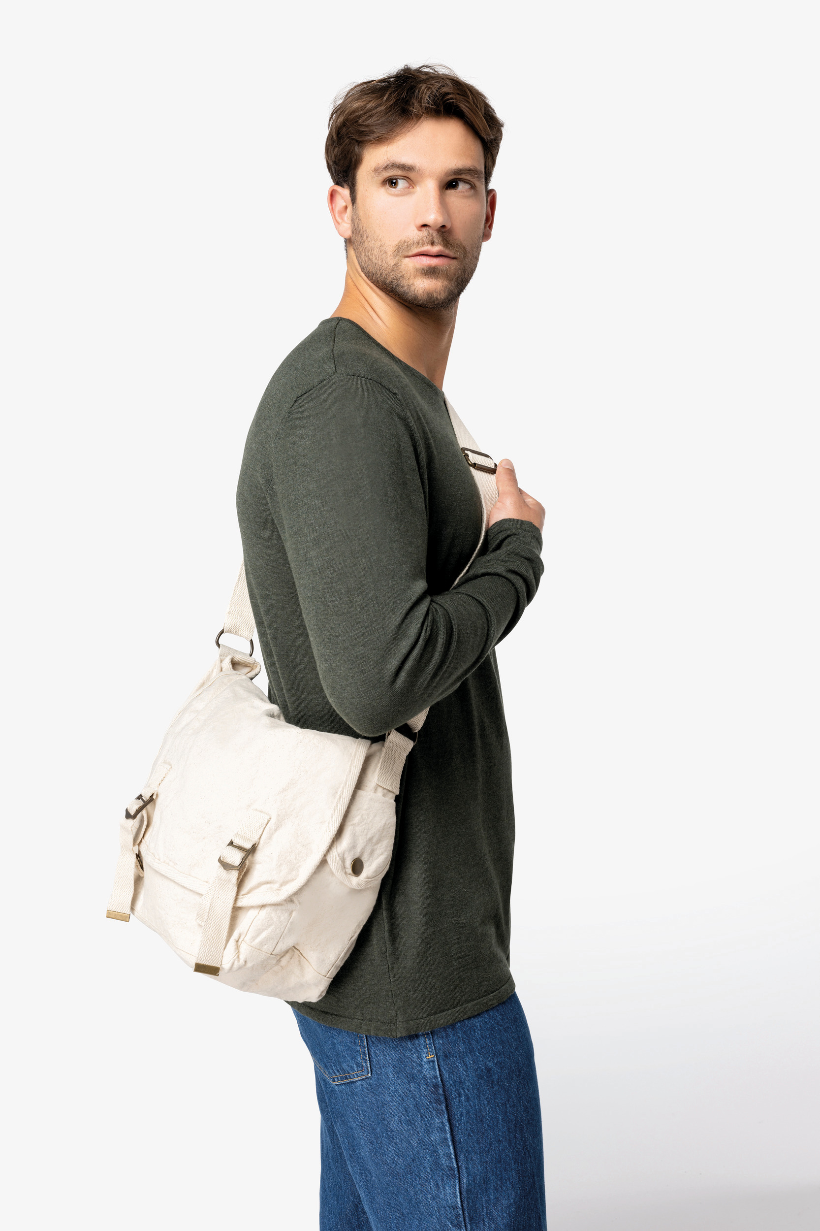 Miniature 1 pour Sac besace écoresponsable délavé