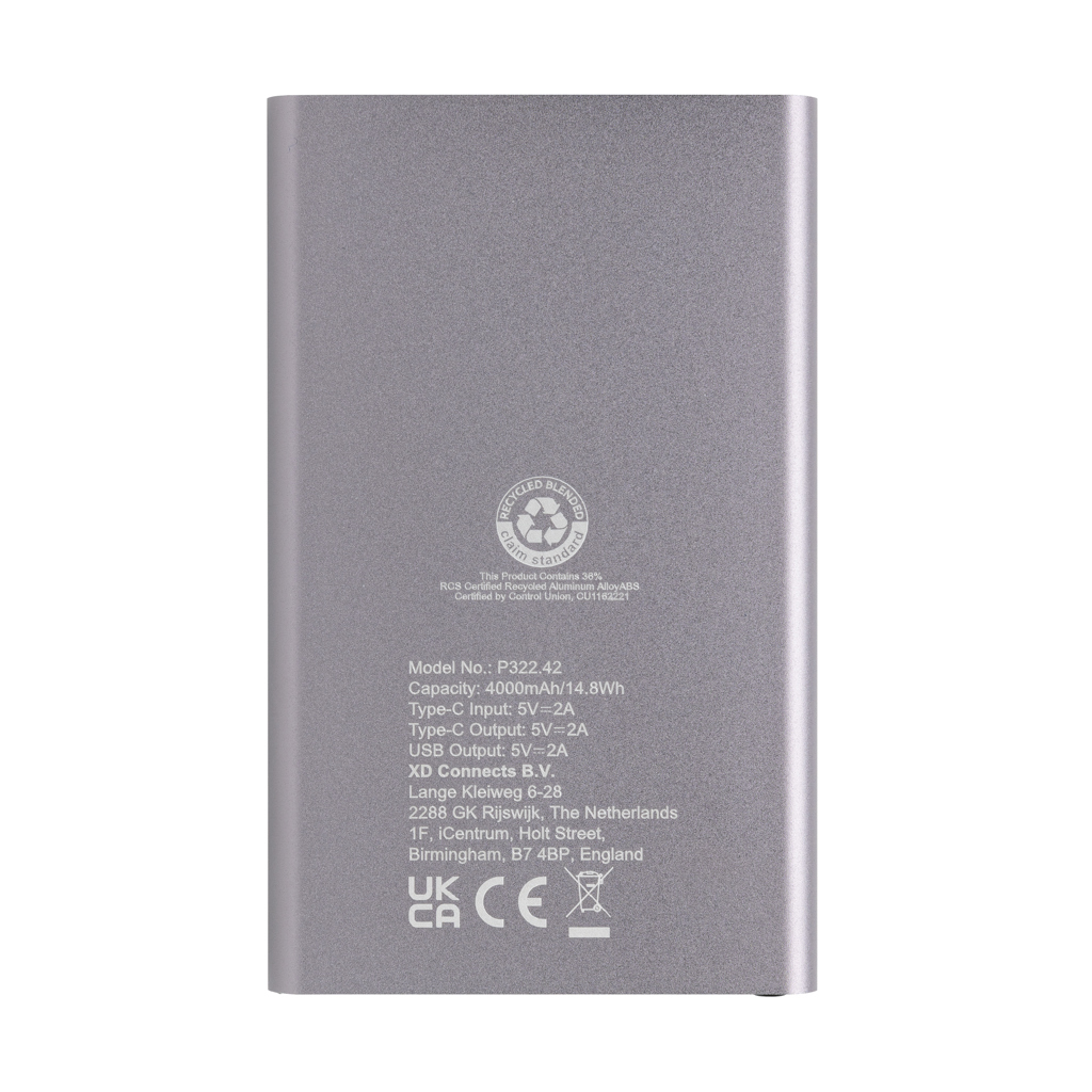 Miniature 6 pour Powerbank 4000mAh en plastique recyclé/aluminium RCS