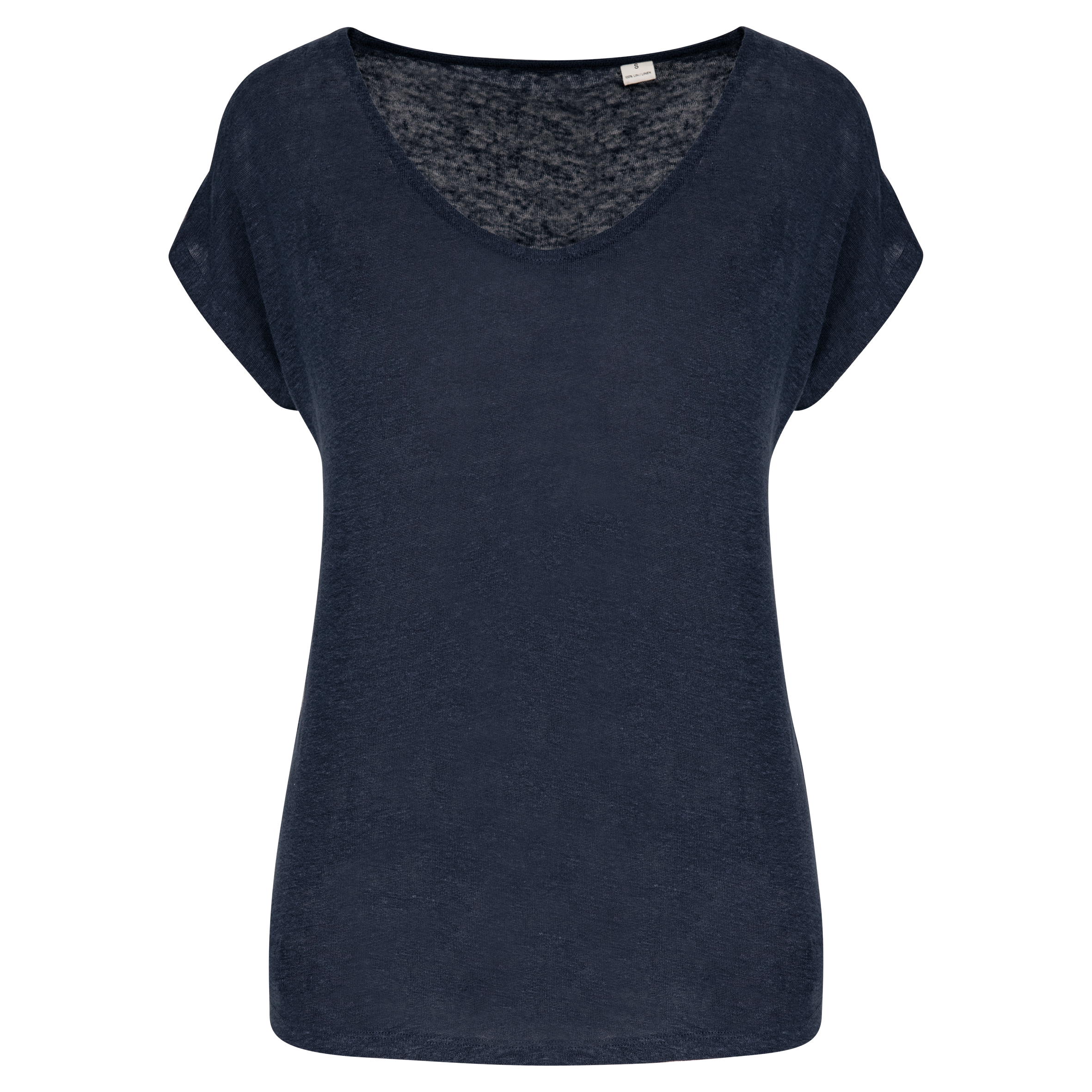 Miniature 9 pour T-shirt col V en lin femme