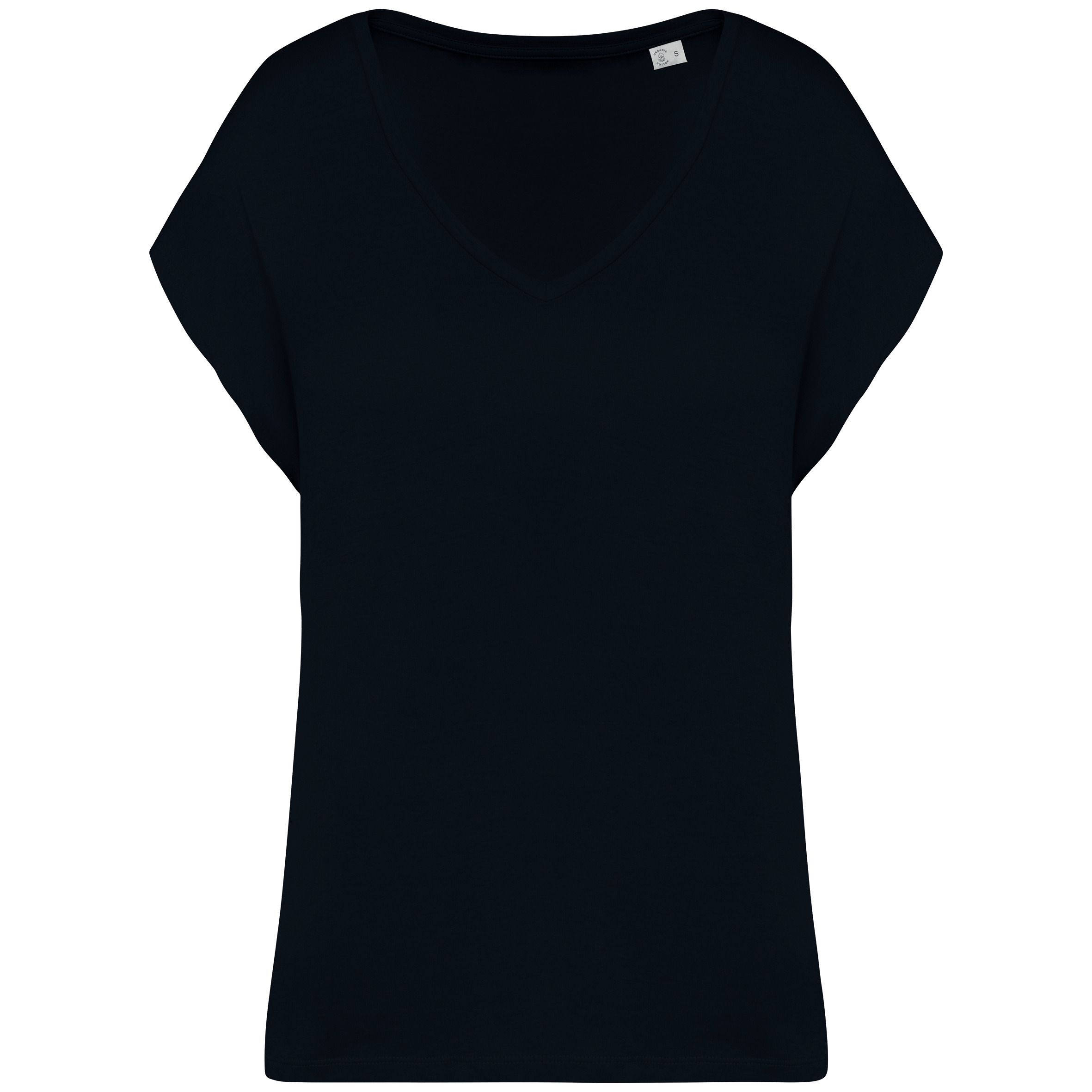 Miniature 8 pour T-shirt écoresponsable loose à col V femme