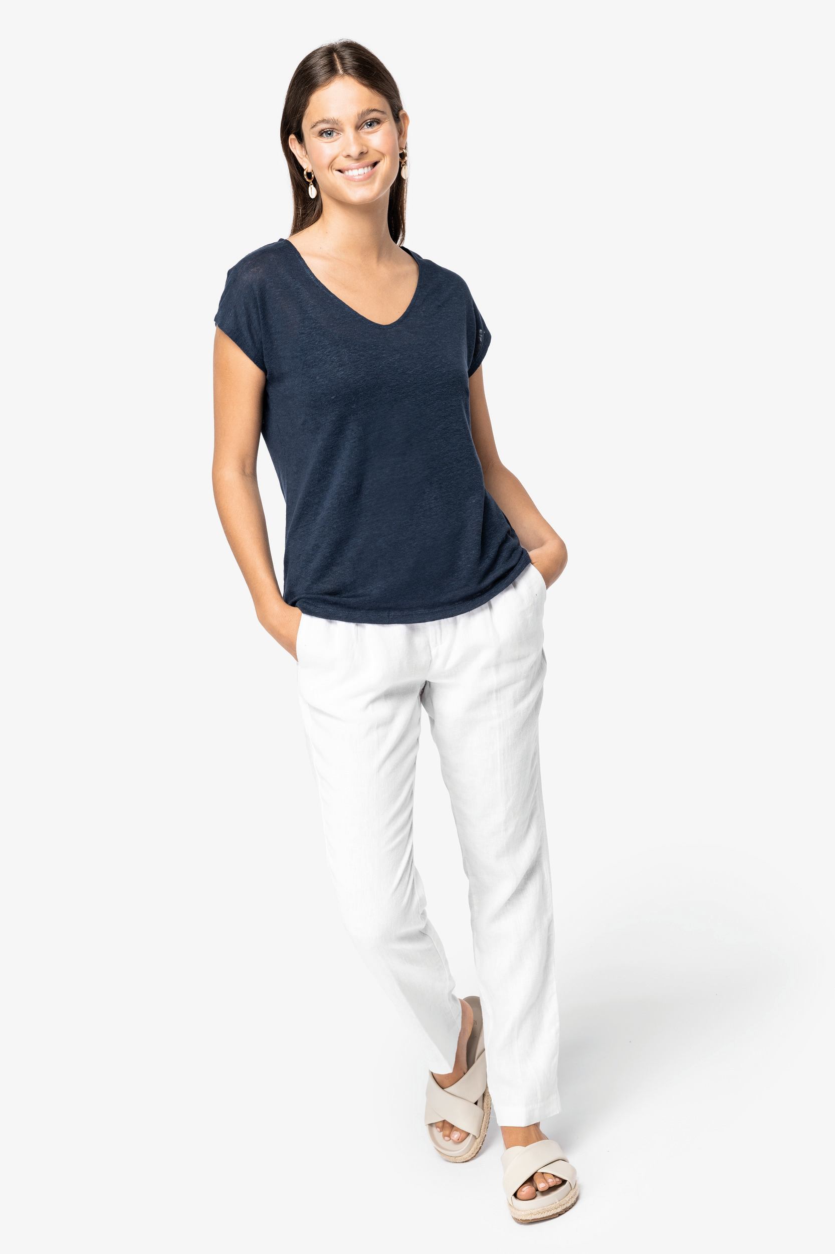 Miniature 2 pour Pantalon en lin femme