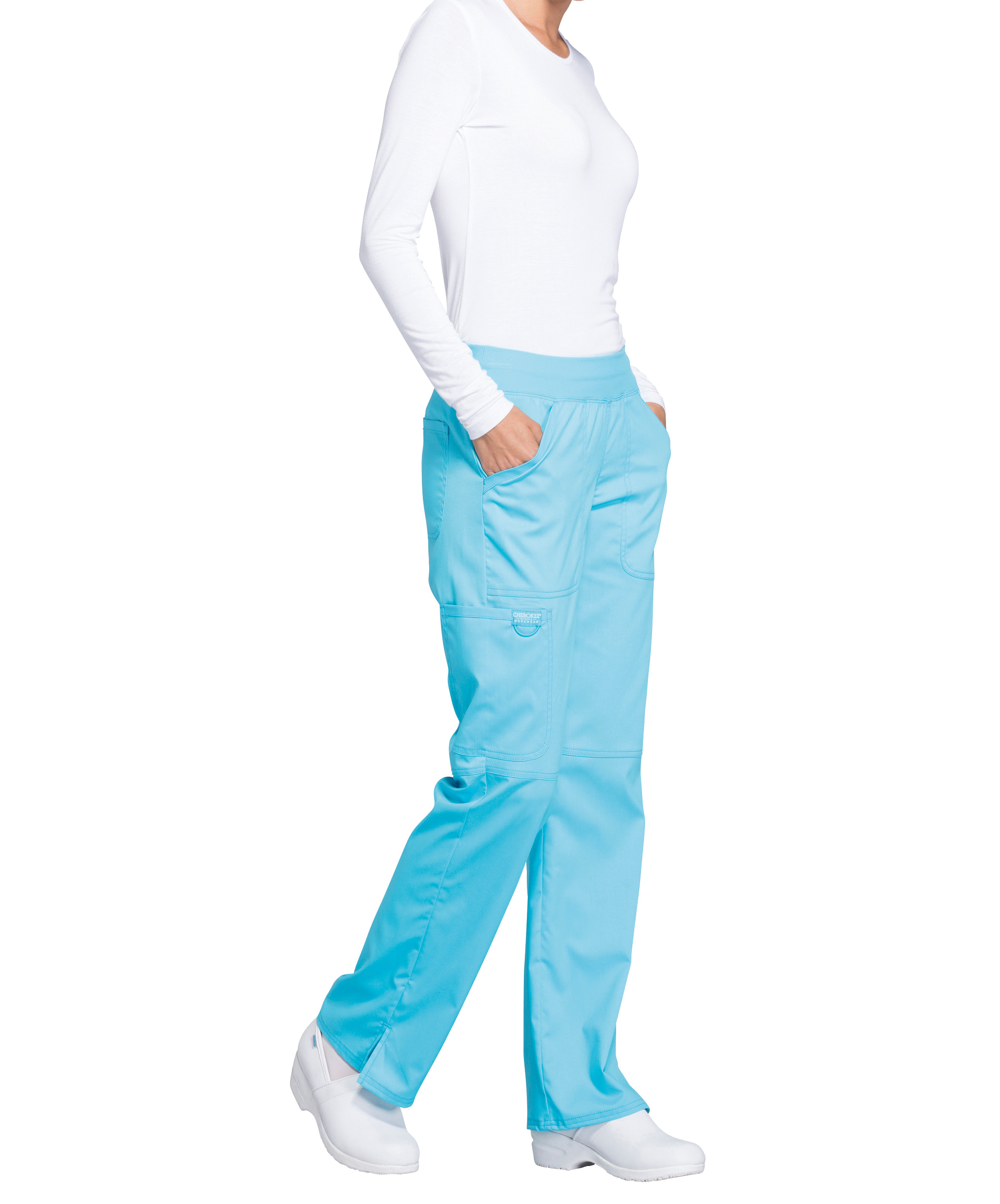 Miniature 9 pour Pantalon cargo à taille moyenne à enfiler femme
