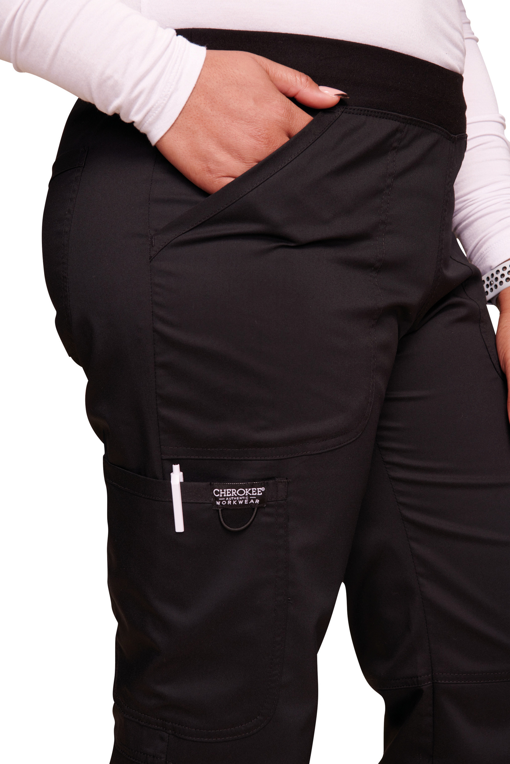 Miniature 2 pour Pantalon cargo à taille moyenne à enfiler femme