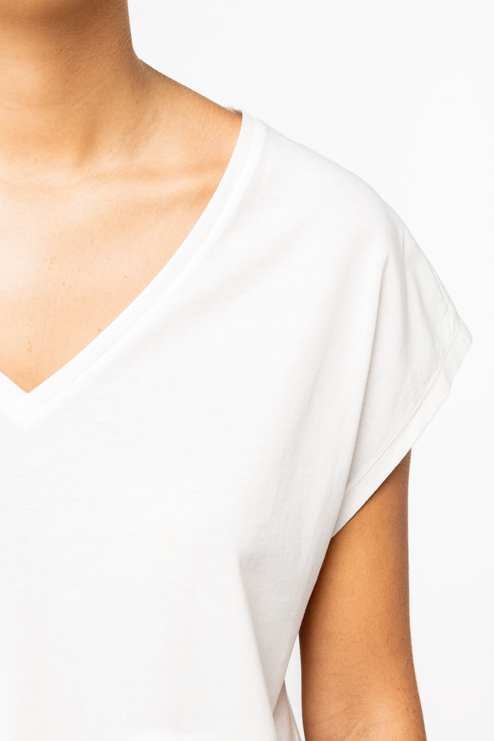 Miniature 6 pour T-shirt écoresponsable loose à col V femme
