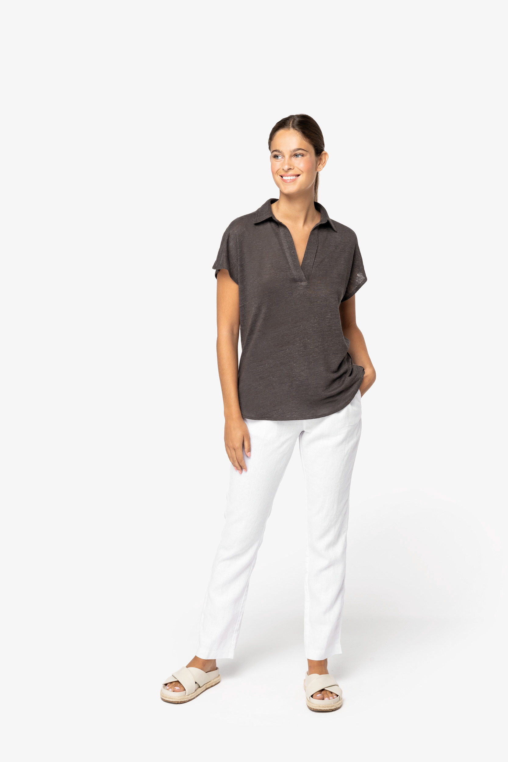 Miniature 3 pour Pantalon en lin femme
