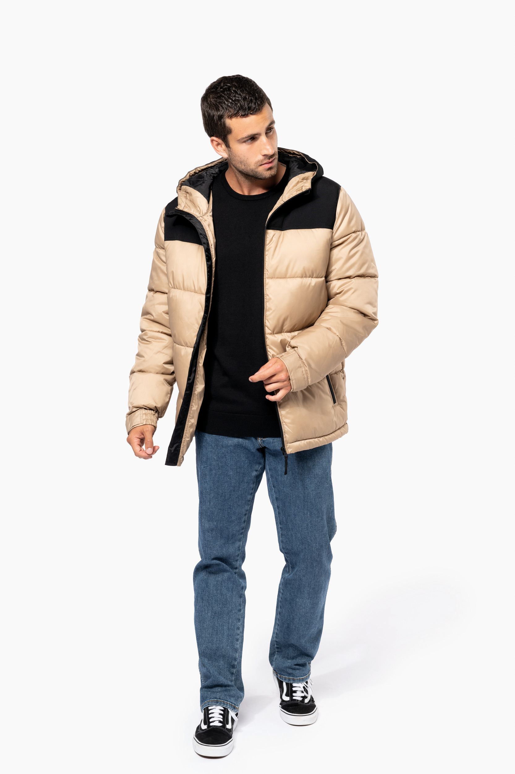 Miniature 4 pour Parka matelassée à capuche bi-ton unisexe
