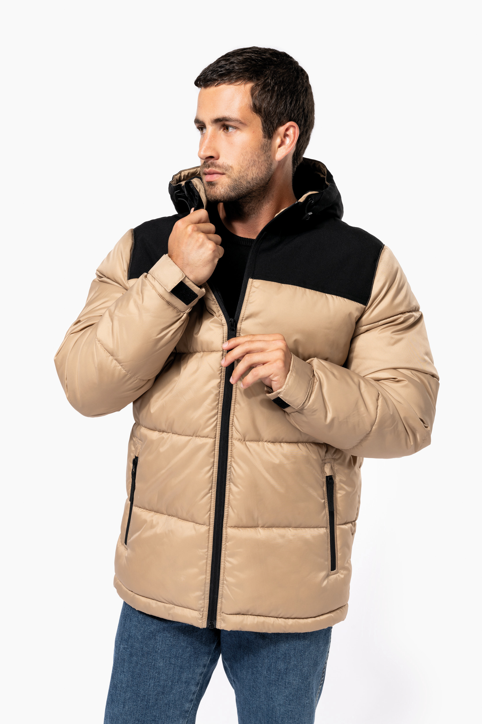 Miniature 2 pour Parka matelassée à capuche bi-ton unisexe