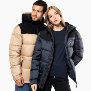 Visuel Parka matelassée à capuche bi-ton unisexe