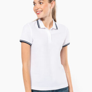 Visuel Polo femme manches courtes à liserés contrastés