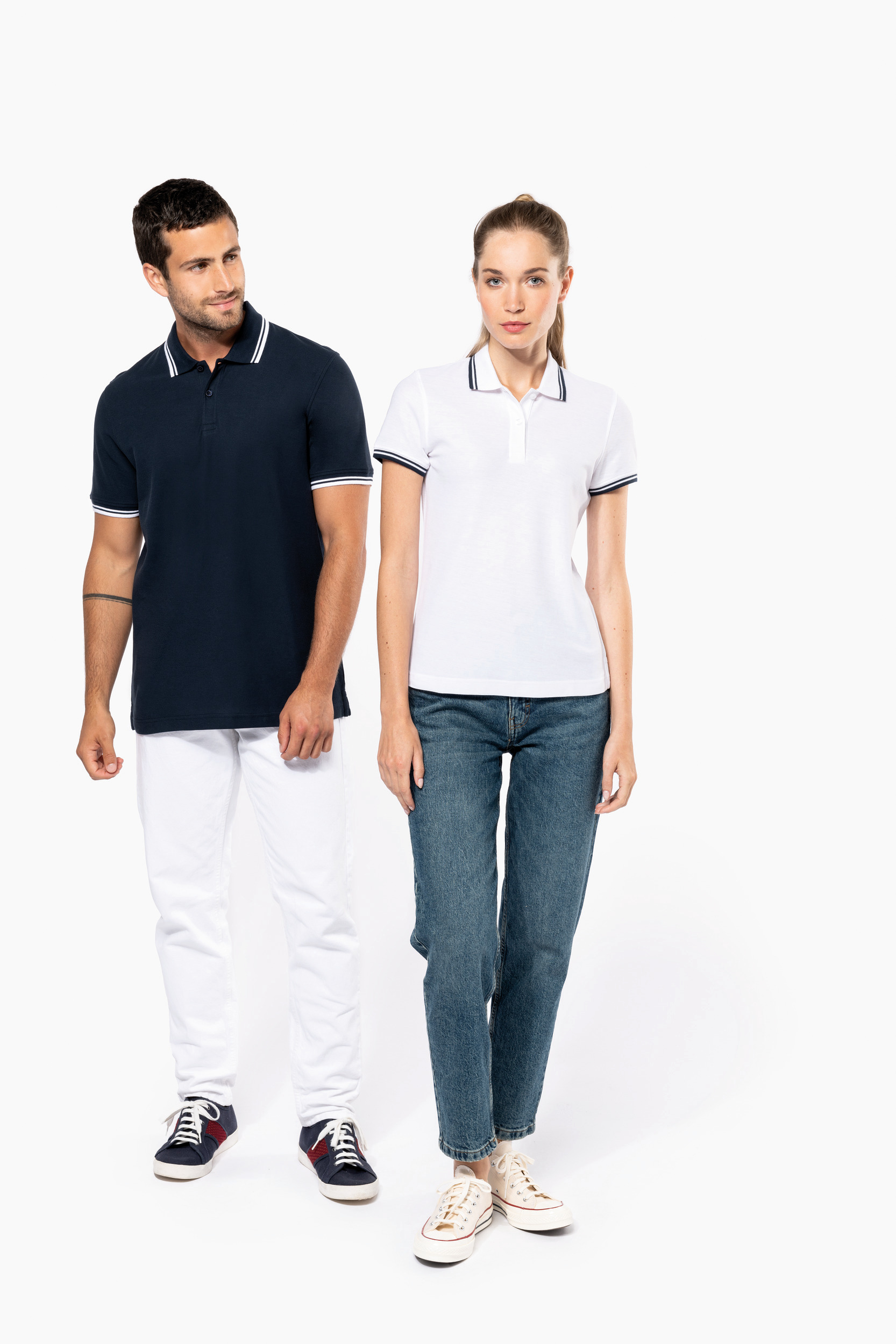 Miniature 11 pour Polo homme manches courtes à liserés contrastés