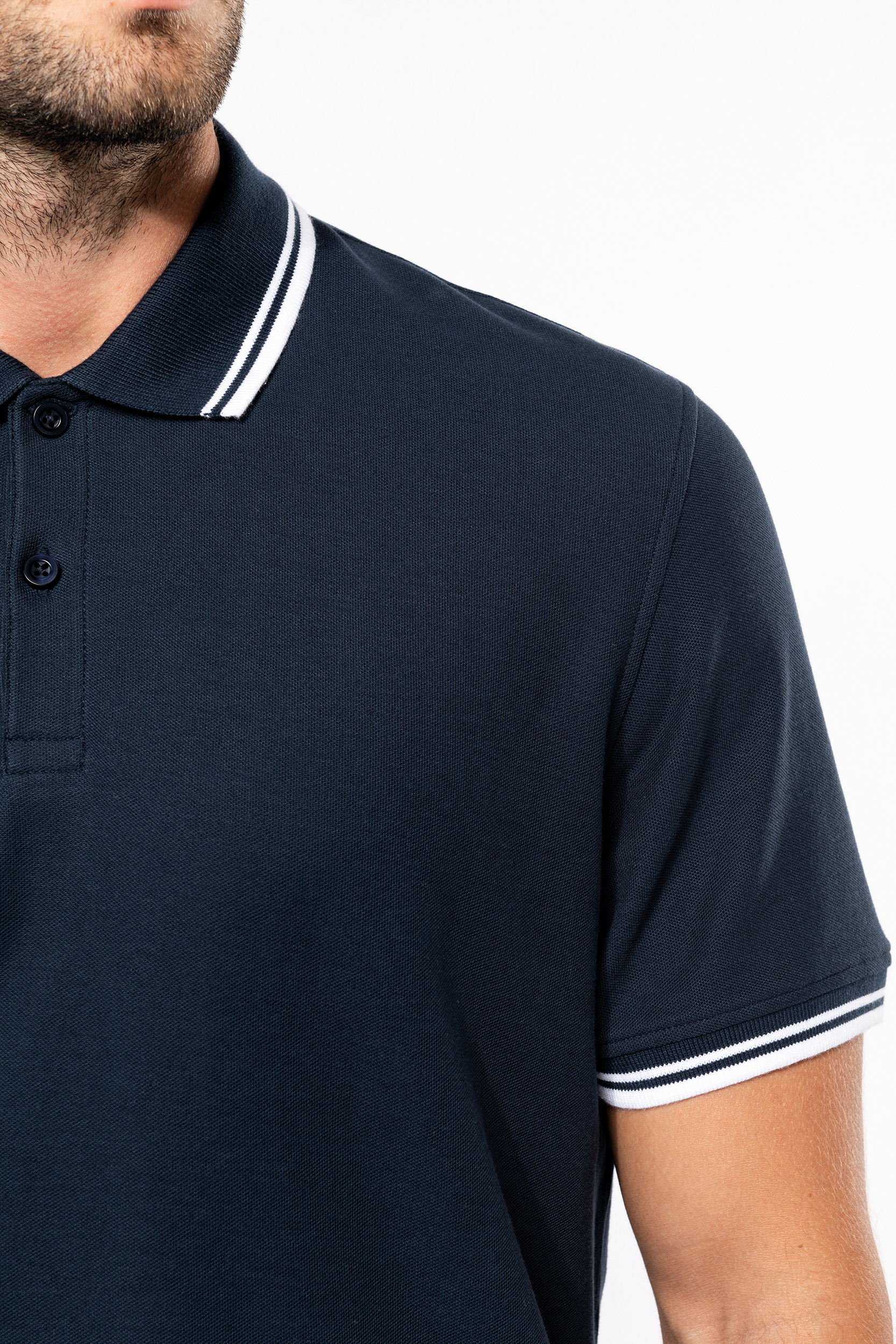 Miniature 7 pour Polo homme manches courtes à liserés contrastés