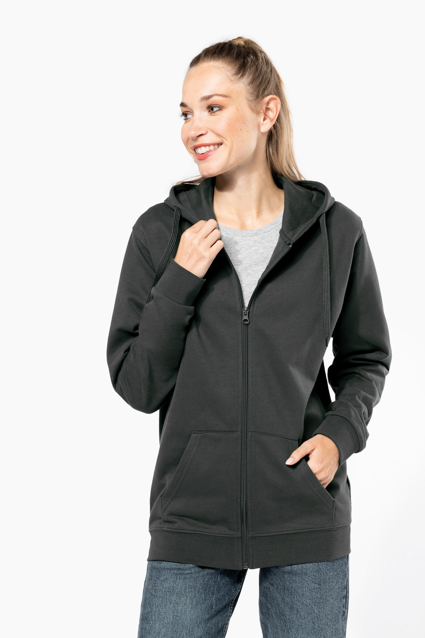 Miniature 7 pour Sweat-shirt recyclé zippé à capuche unisexe