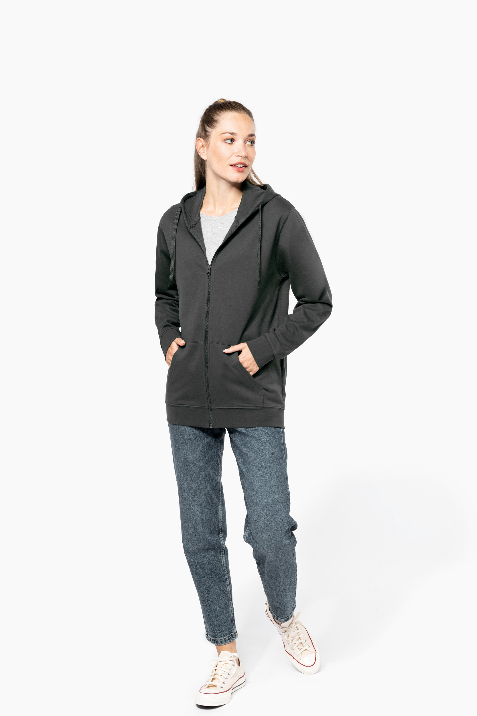 Miniature 10 pour Sweat-shirt recyclé zippé à capuche unisexe