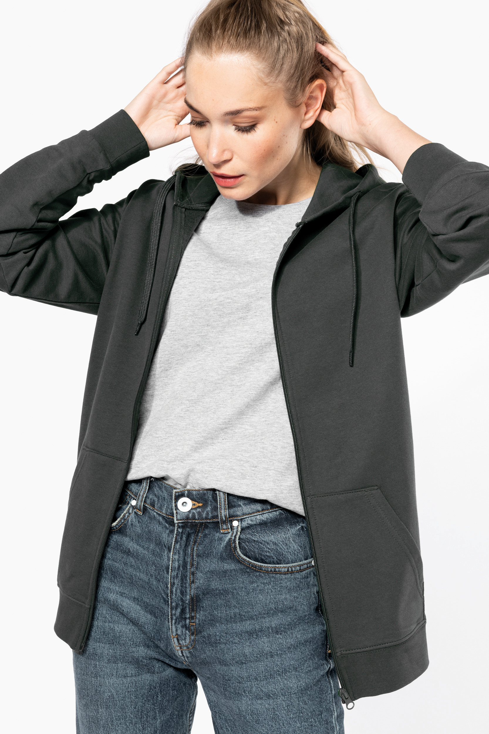Miniature 9 pour Sweat-shirt recyclé zippé à capuche unisexe