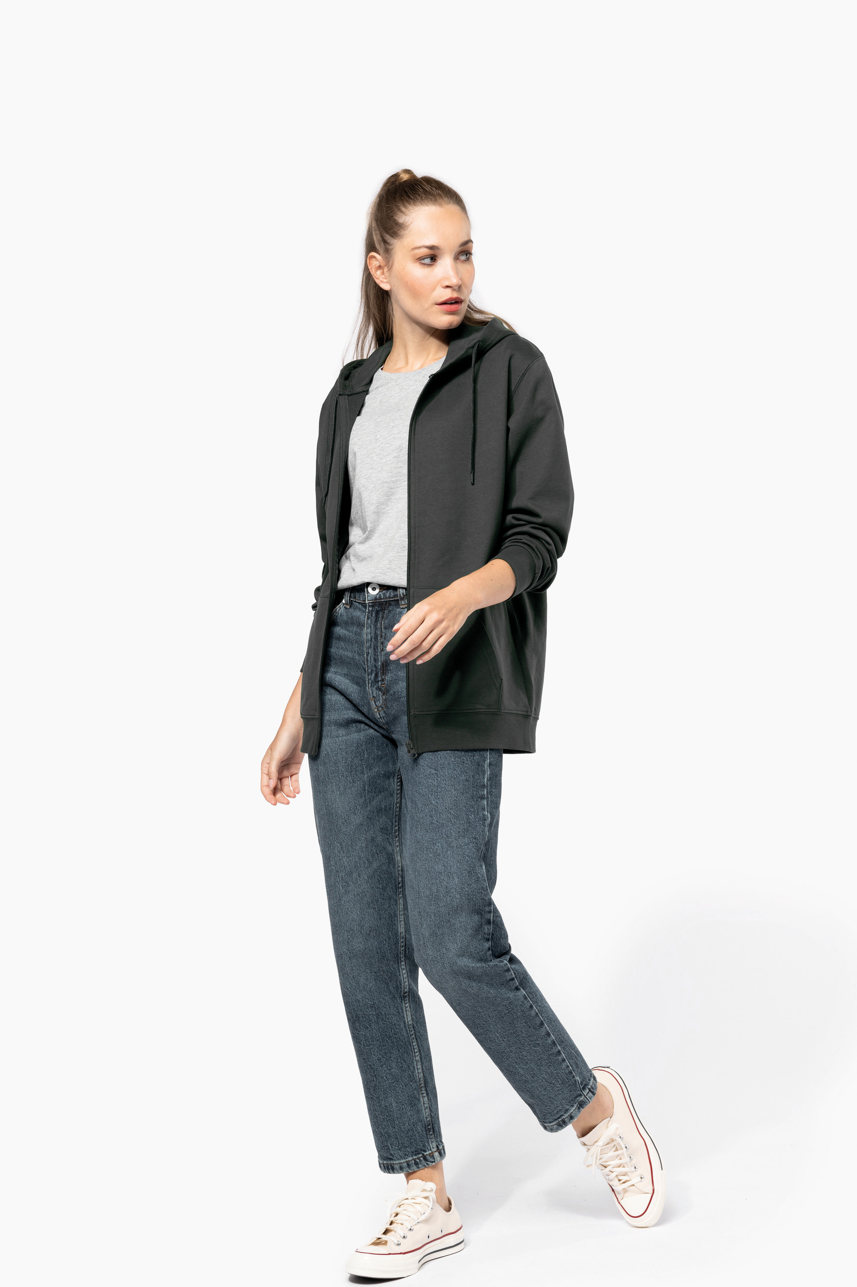 Miniature 11 pour Sweat-shirt recyclé zippé à capuche unisexe