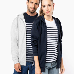 Visuel Sweat-shirt recyclé zippé à capuche unisexe