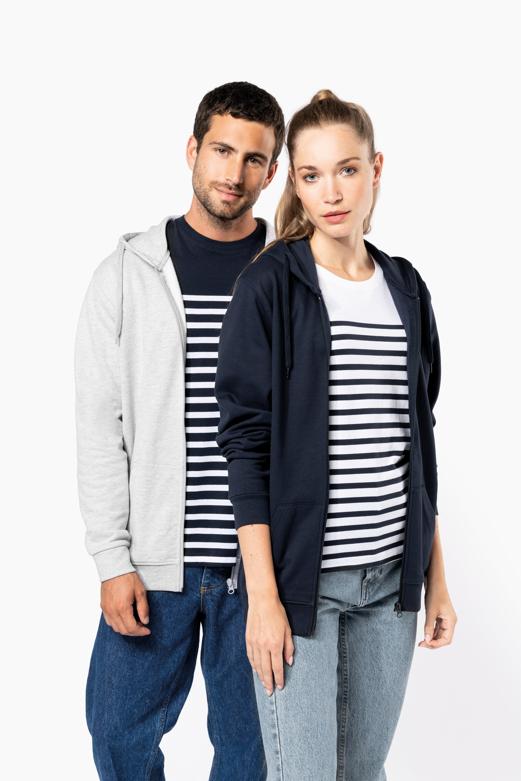 Miniature 1 pour Sweat-shirt recyclé zippé à capuche unisexe