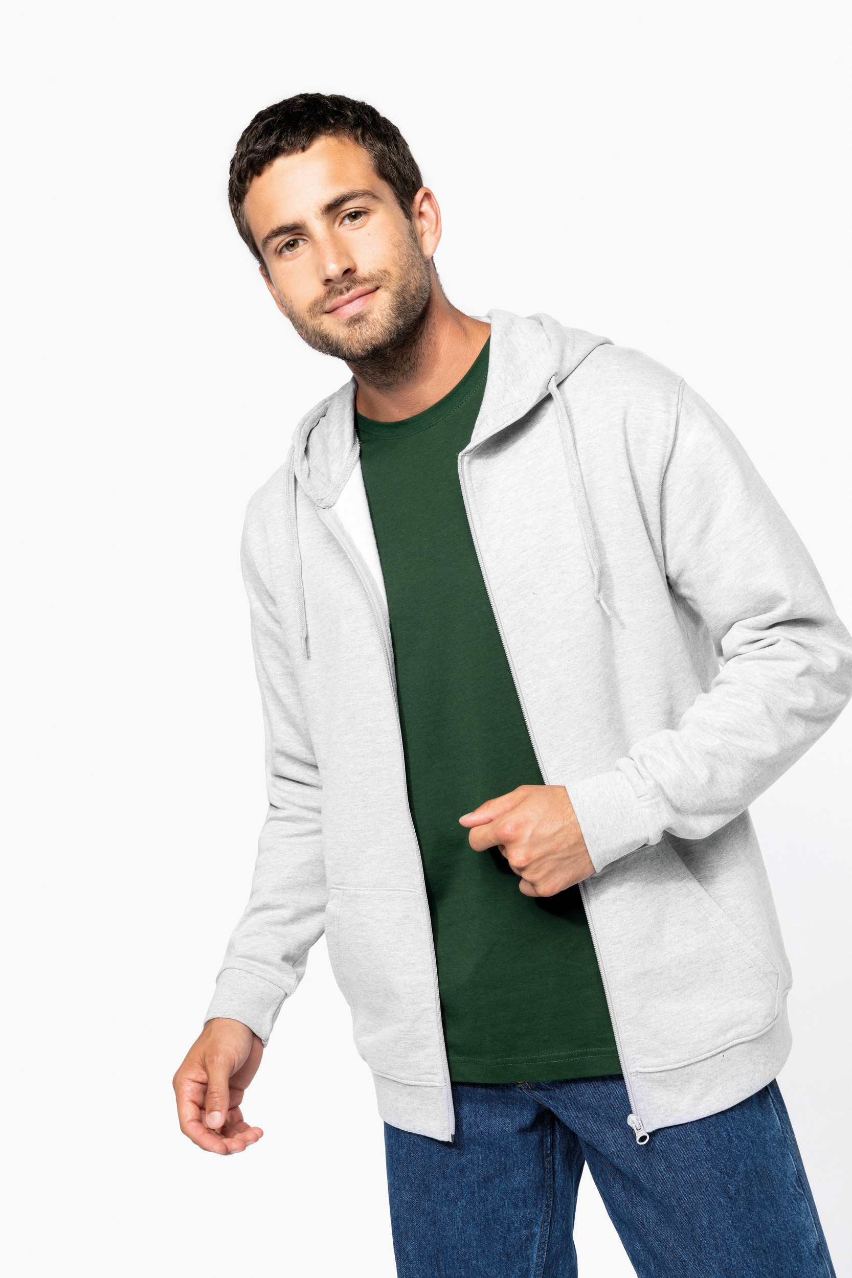 Miniature 4 pour Sweat-shirt recyclé zippé à capuche unisexe