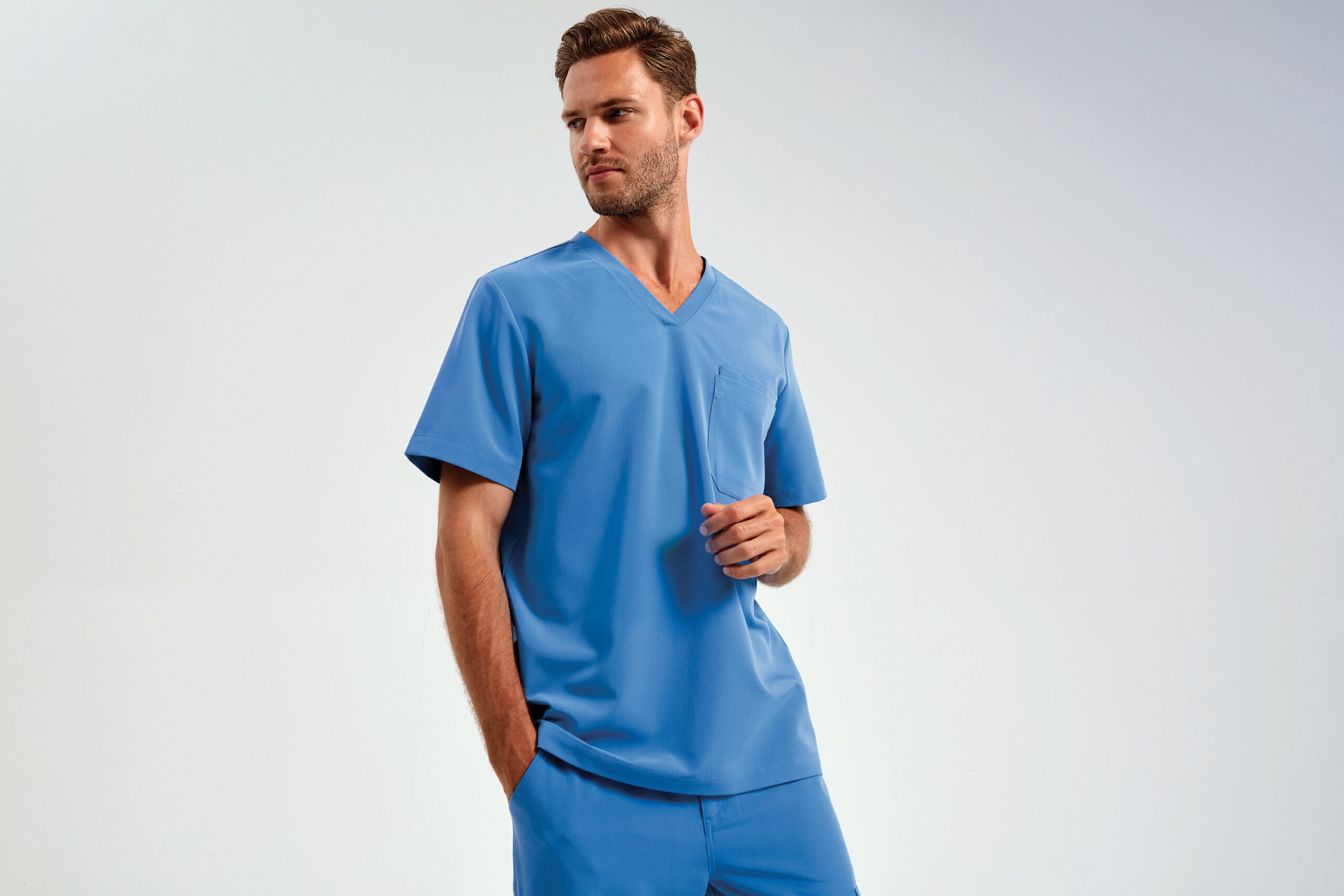 Miniature 6 pour Tunique stretch manches courtes homme