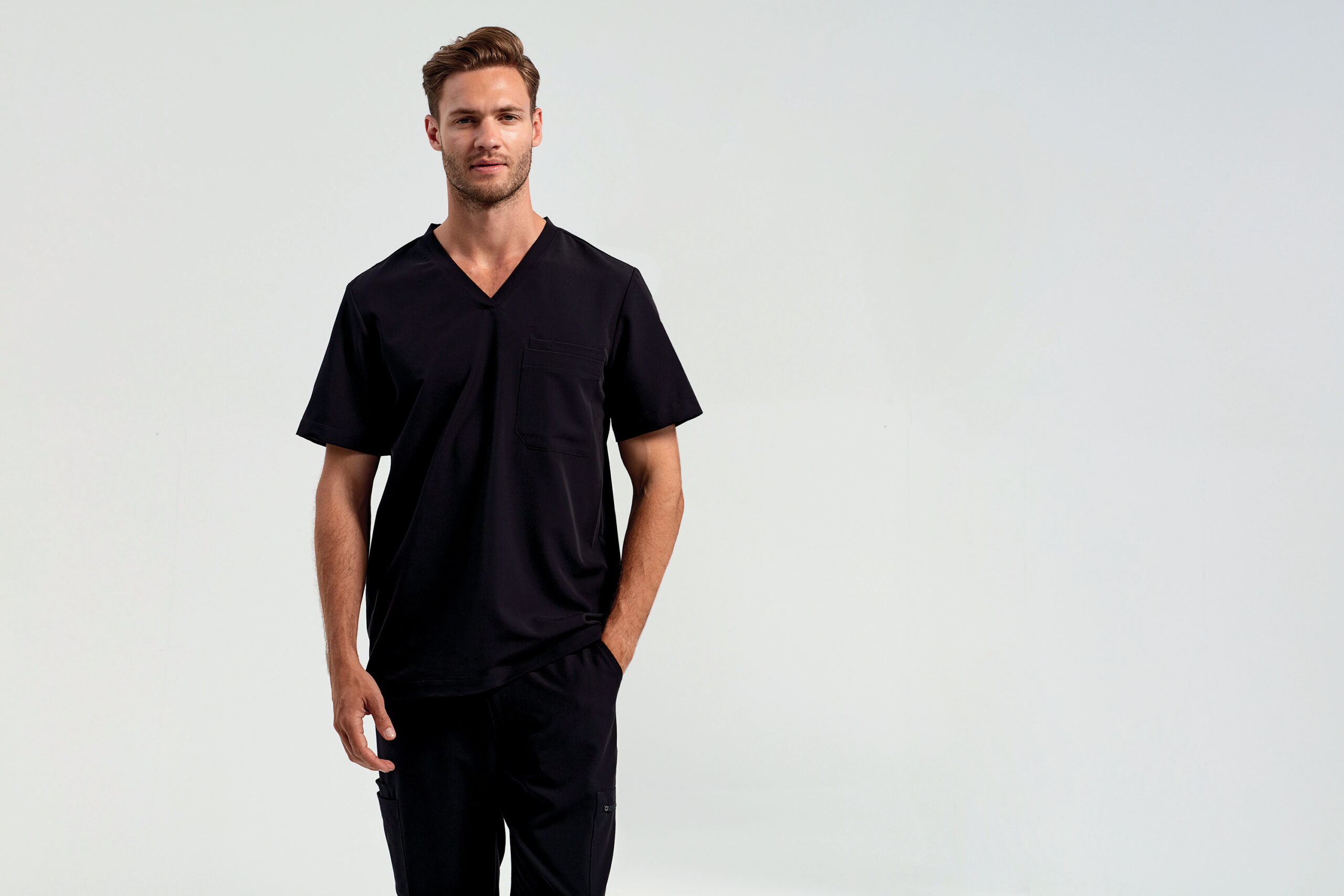 Miniature 3 pour Tunique stretch manches courtes homme