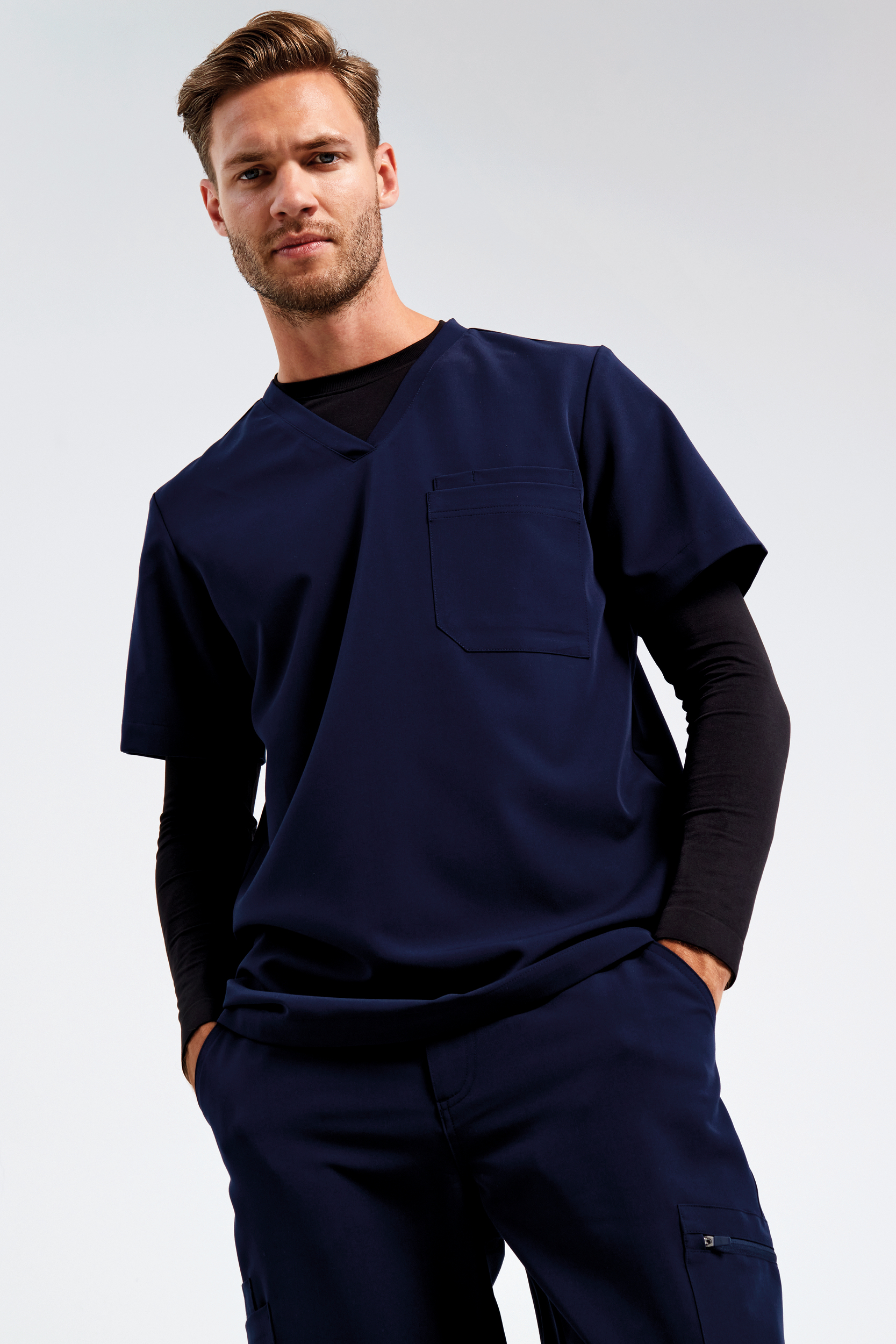 Miniature 1 pour Tunique stretch manches courtes homme